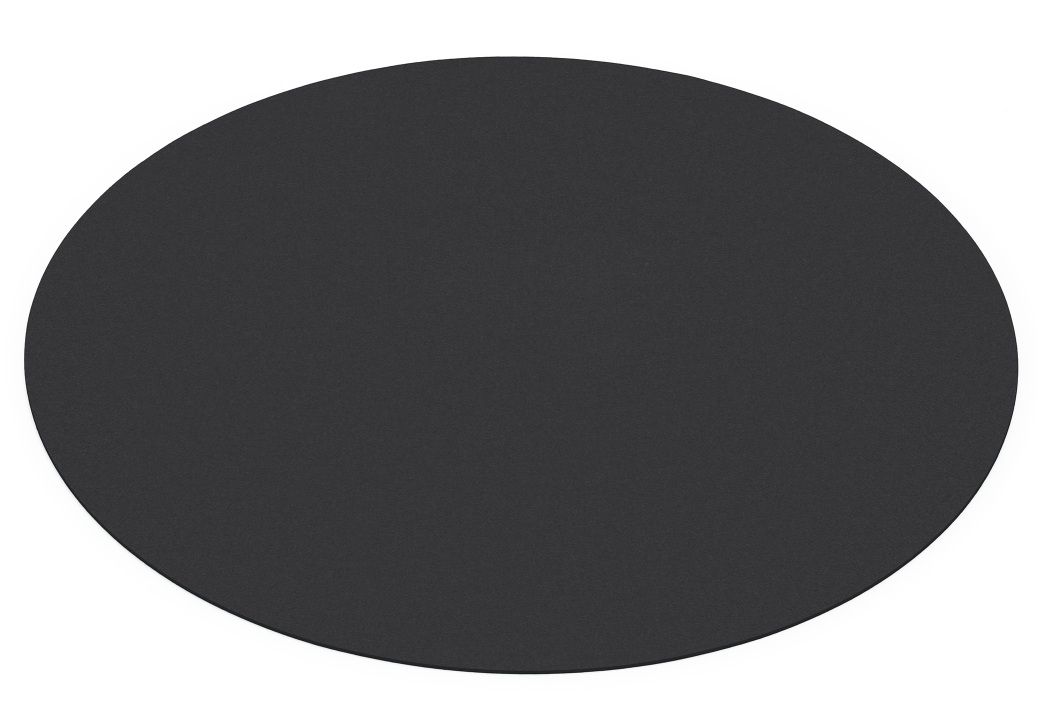 Runder, schwarzer Teppich "Bigdot" von HEY-SIGN by BWF Group, minimalistisches Design für moderne Wohnräume.