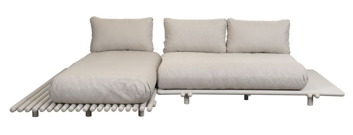 Sticks Platform-bank met chaise longue voor buiten van Cane-Line