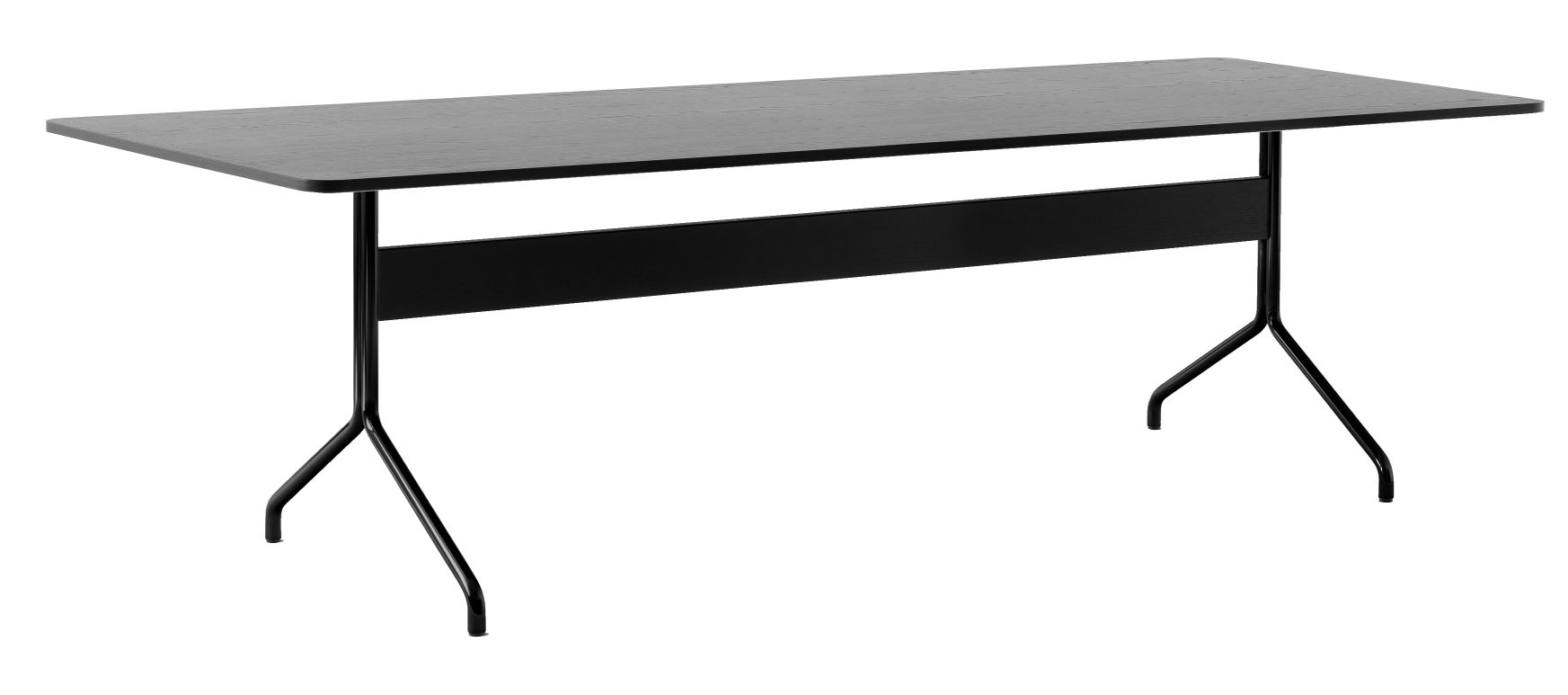 Pavilion Tisch von AndTradition, AV18, AV19, AV24, schwarzer Esstisch mit minimalistischem Design und Stahlgestell.