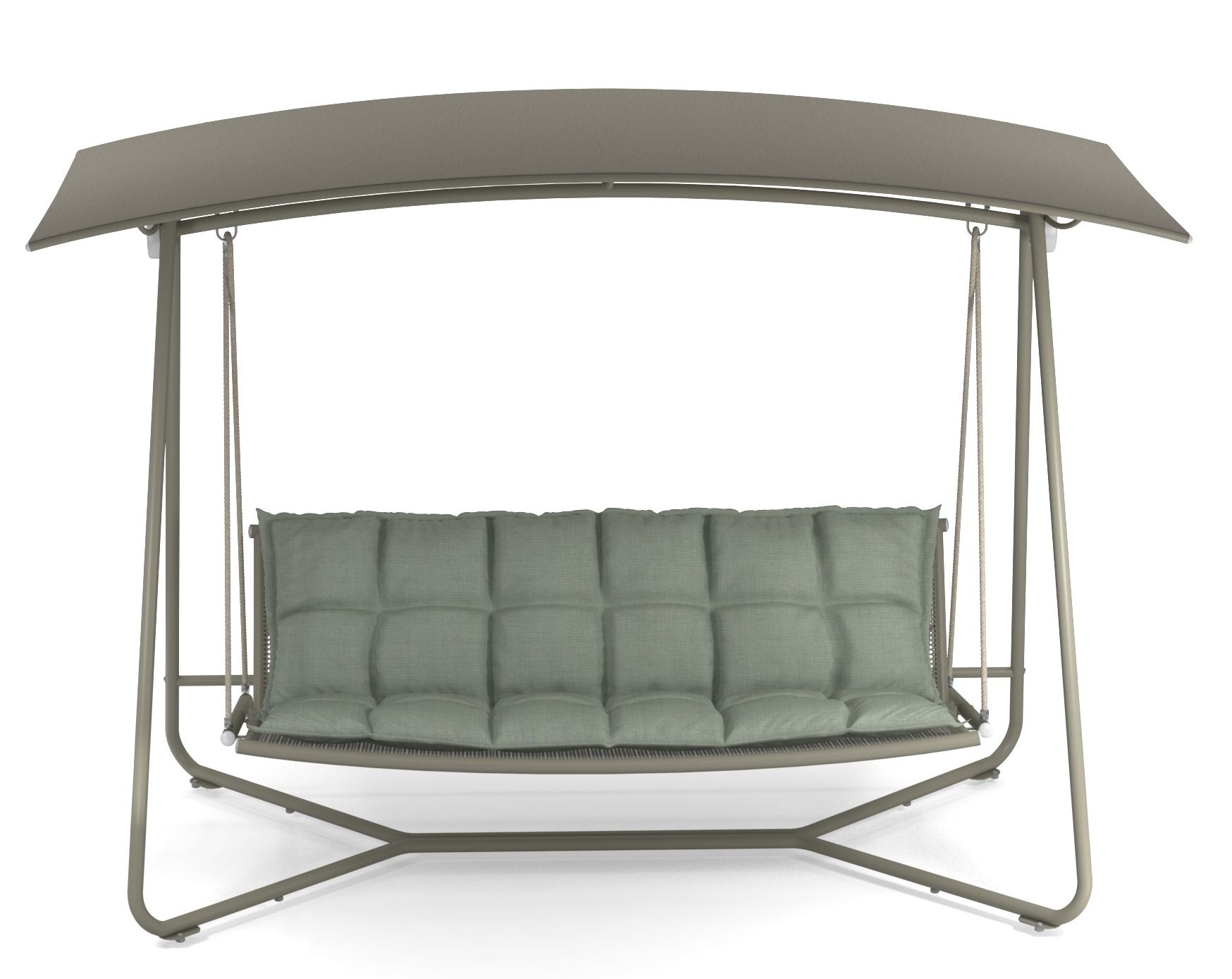 Reel Rocking Sofa von Emu, eine moderne Outdoor-Schaukel mit Dach und bequemen Polstern.