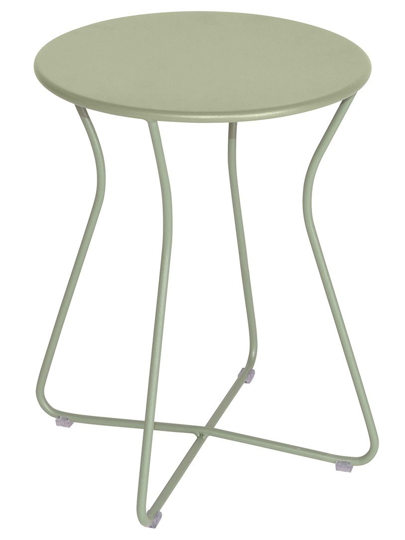 Cocotte Hocker von Fermob in sanftem Grün, ideal für Garten, Balkon und Terrasse.