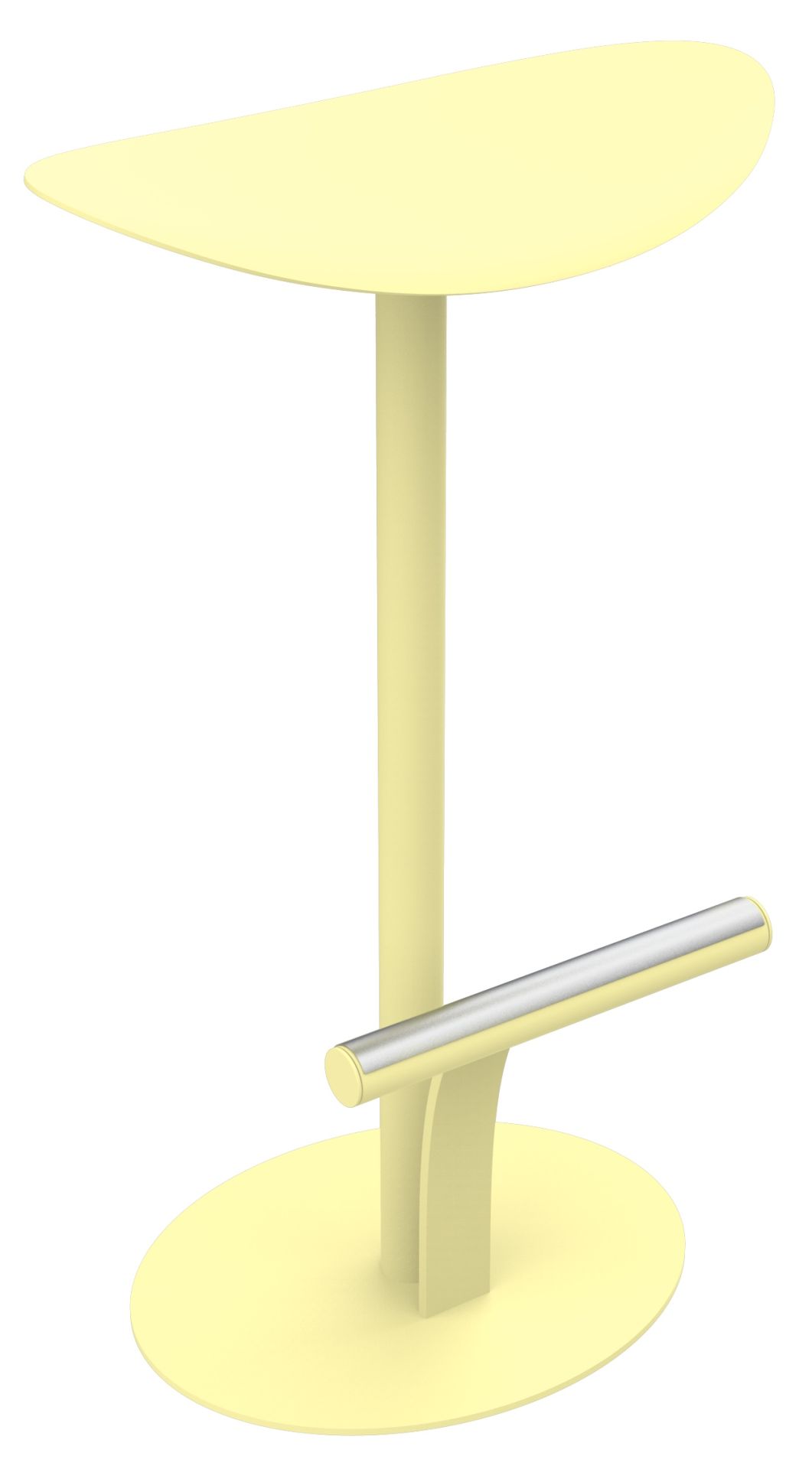 Bolder hoher Hocker von Fermob in Gelb, ideal für den Outdoor-Bereich, mit Fußstütze.