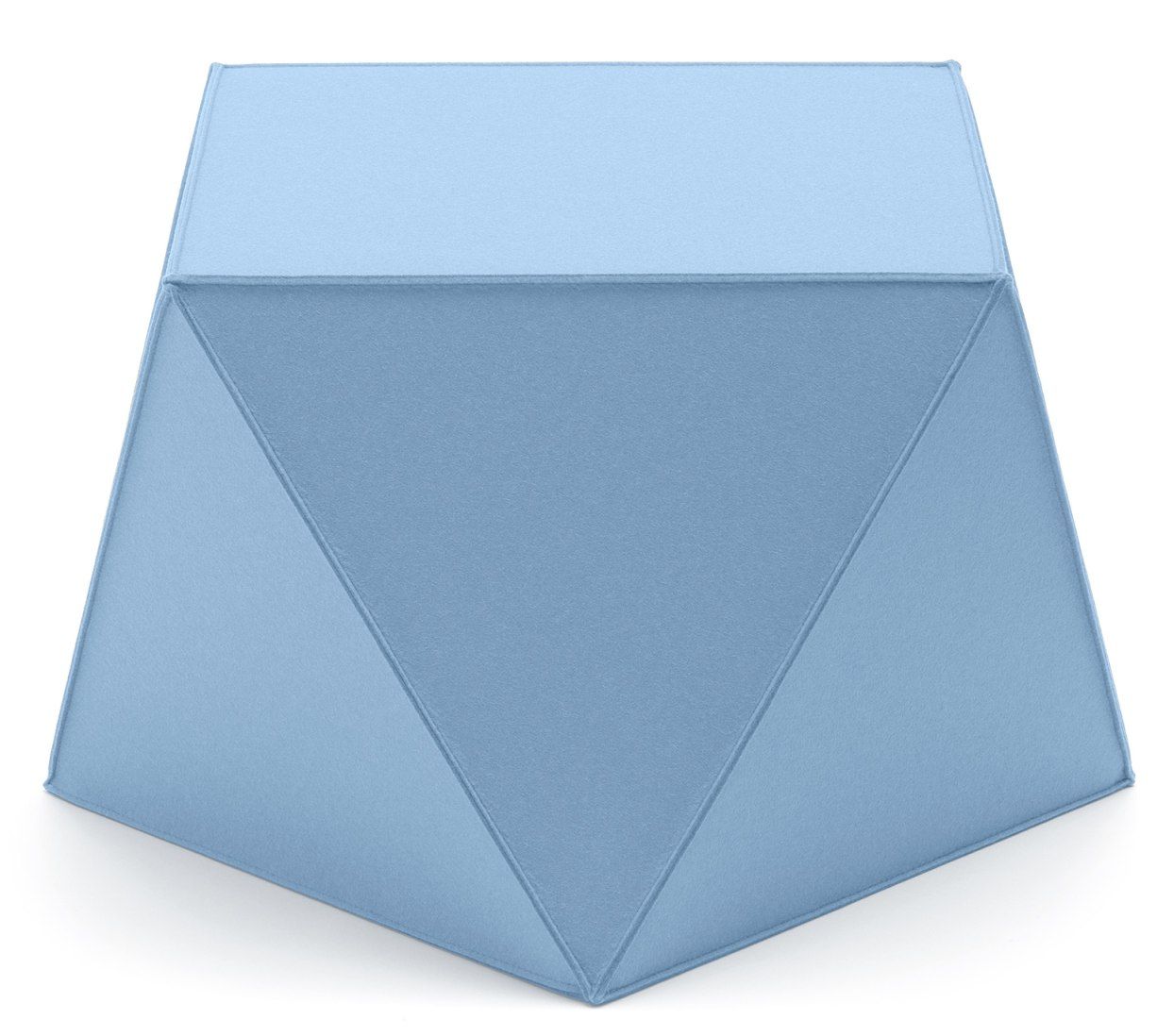 Blauer Diamond Sitzhocker von HEY-SIGN, moderner Filzhocker in geometrischer Form für Wohnzimmer und Büro.