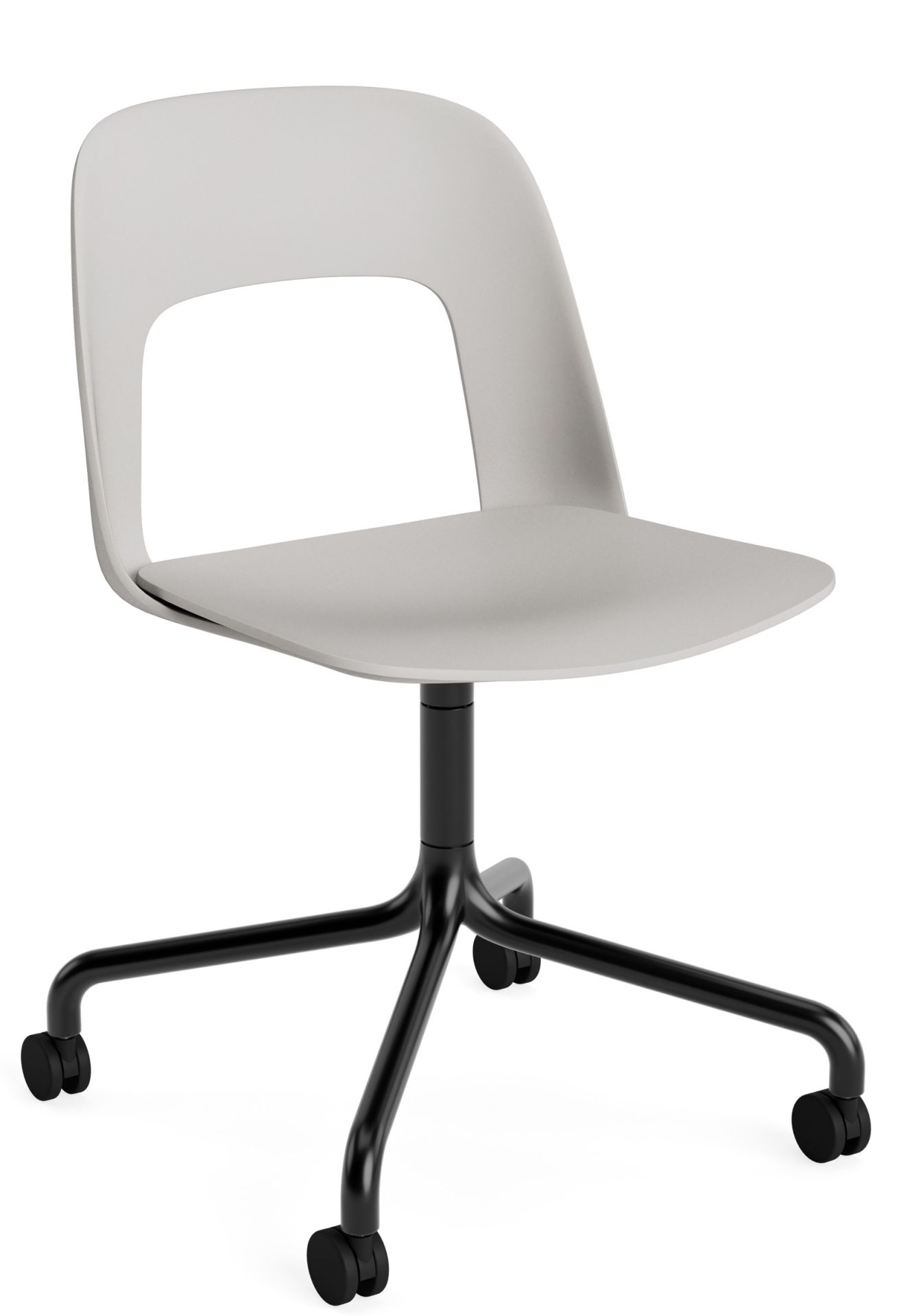 Lay-out Side Chair 161, draaistoel met vier poten van Hay