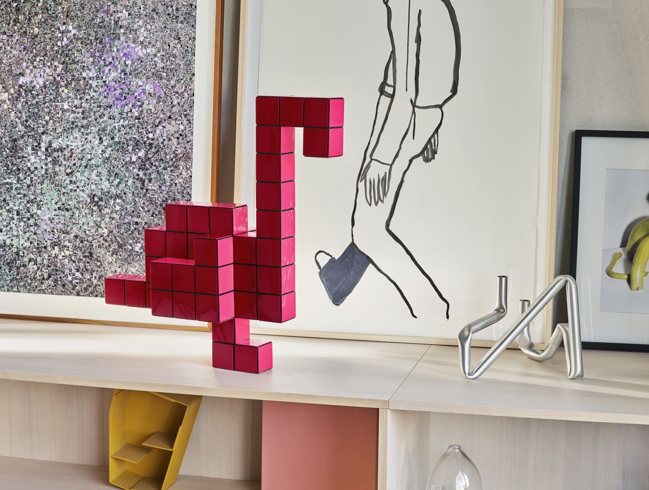 Panton Cubes Flamingo Duoton Sculptuur Vitra