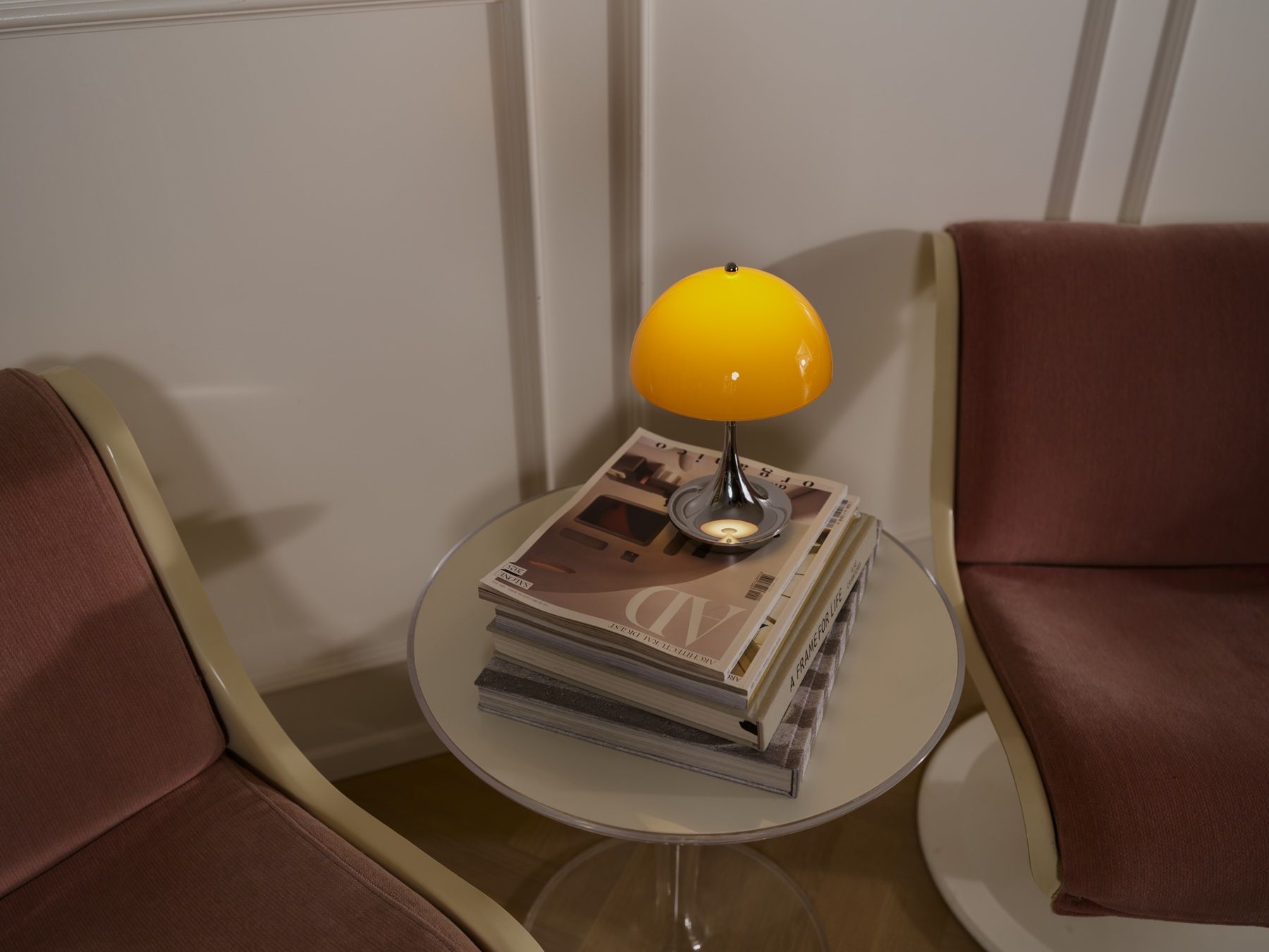 Panthella Originals 160 Portable Lamp Chroom tafellamp / acculamp Louis Poulsen