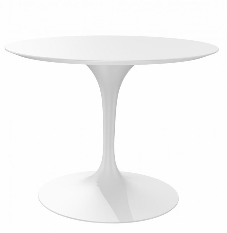 Weißer, runder Saarinen Esstisch von Knoll International, Höhe 73 cm, modernes Design.