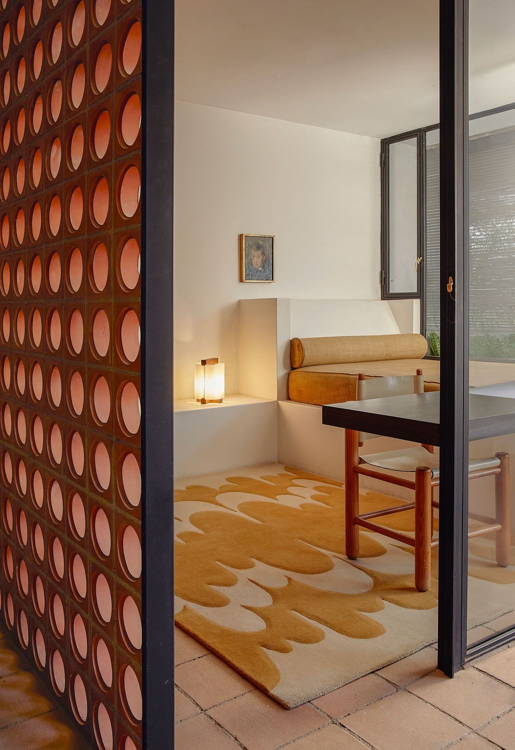 Lucia Eames Echo-tapijt Ochre Nanimarquina