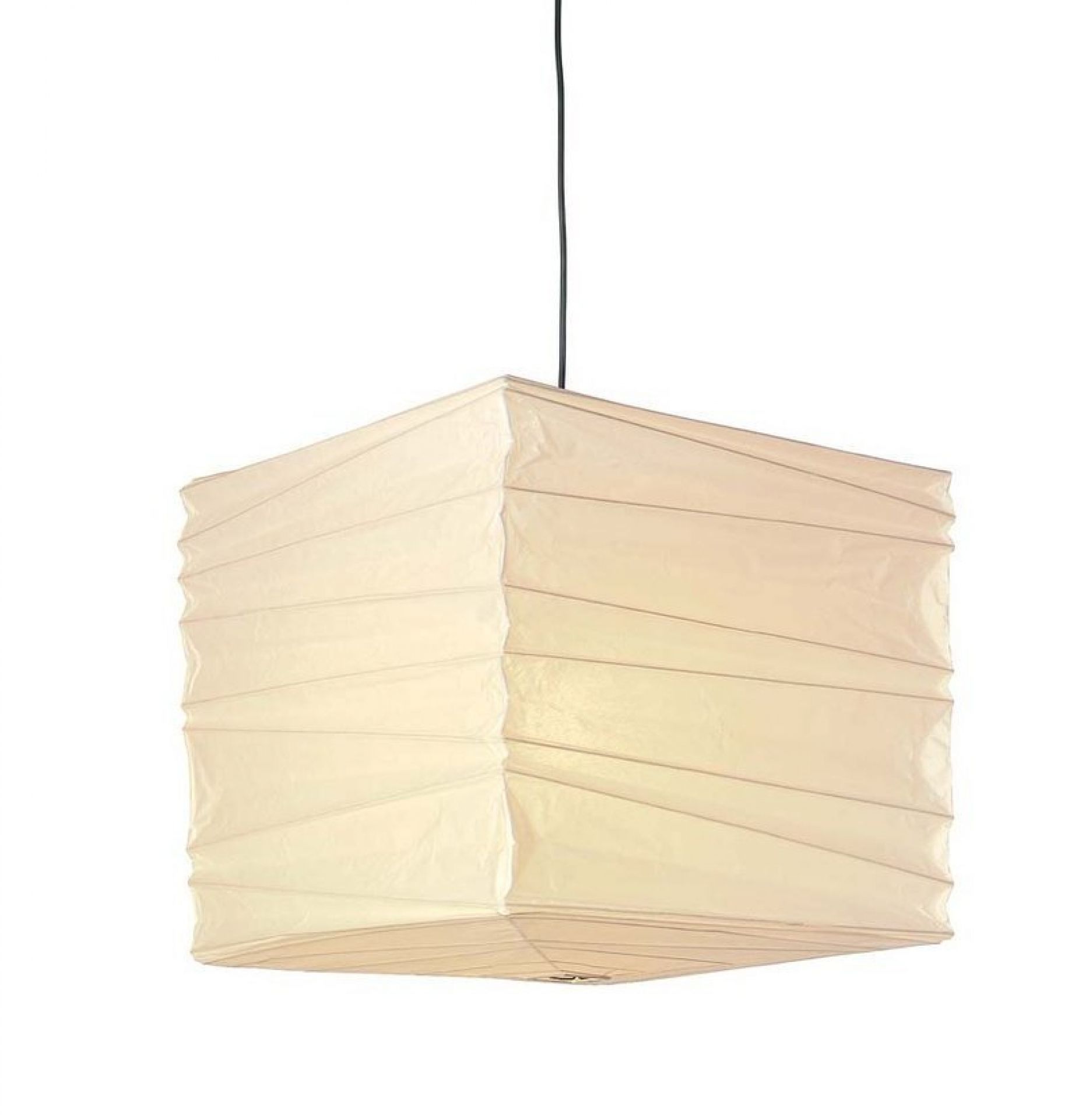 Akari Leuchte: Quadratische Papierlampe von Vitra, japanisches Design, Hängeleuchte für Wohnräume.