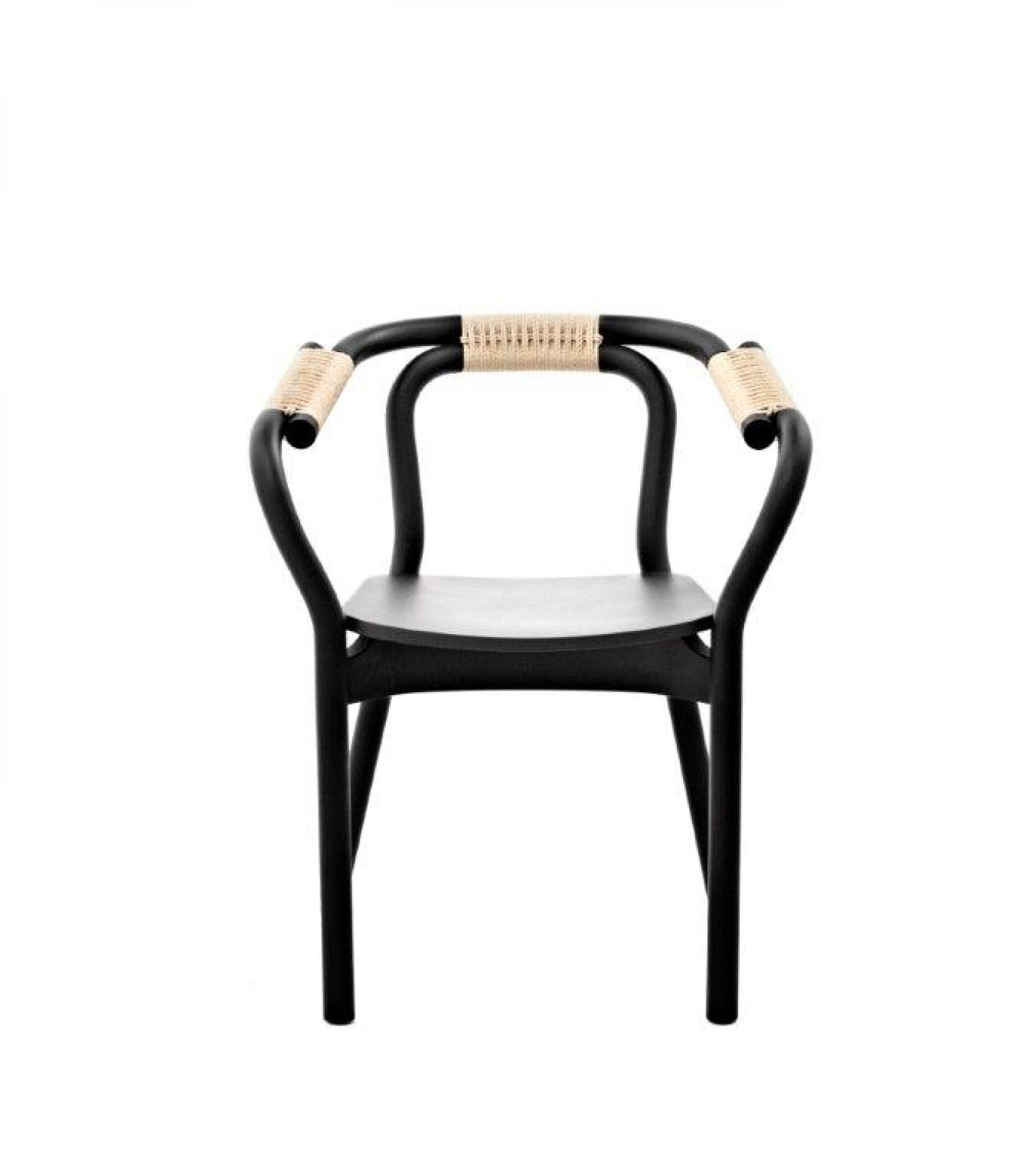 Schwarzer Knot Chair von Normann Copenhagen mit Seil-Details, skandinavisches Design für Wohnzimmer und Esszimmer.