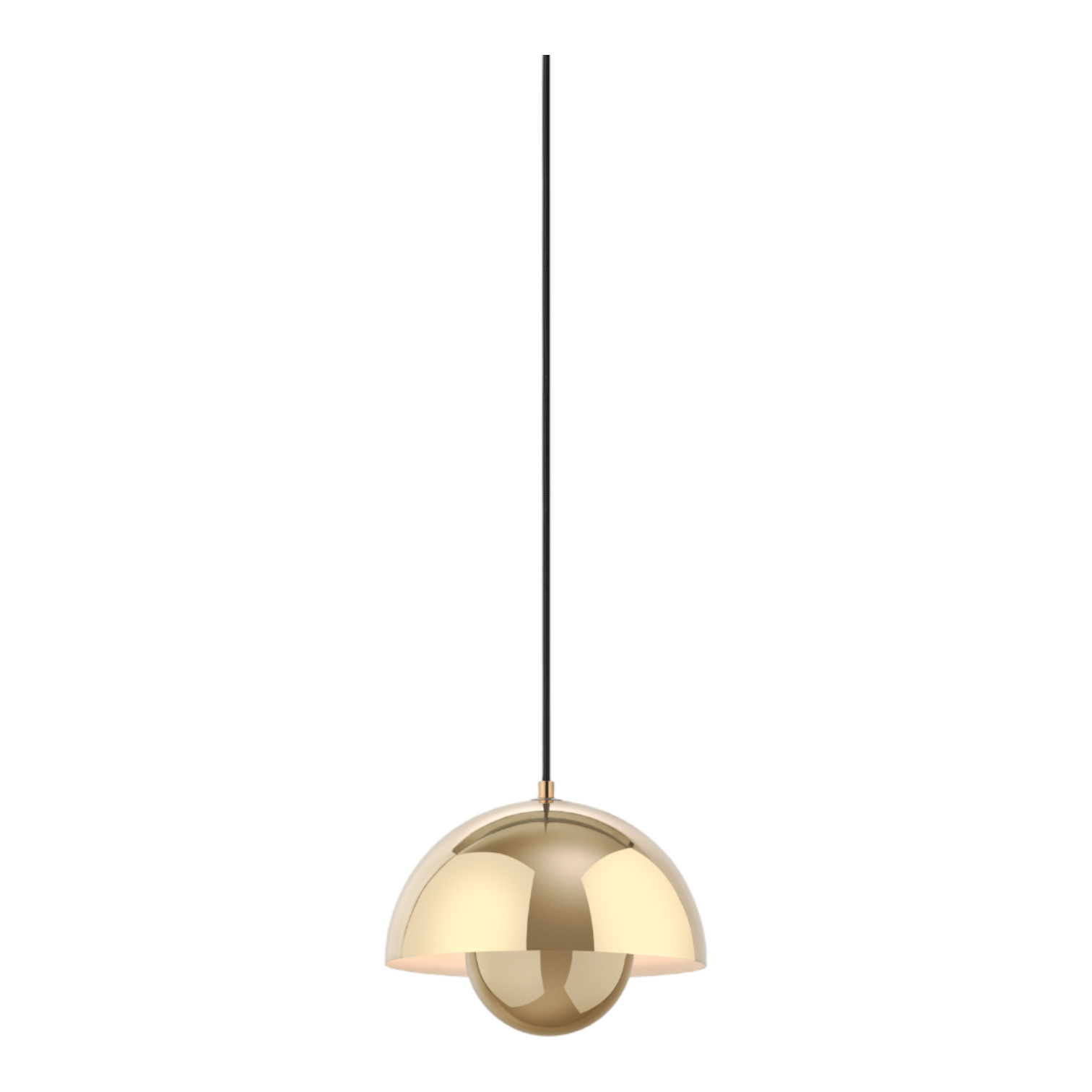 AndTradition Flowerpot VP1 Pendelleuchte in Gold, moderne Hängelampe für Wohnzimmer und Essbereich.