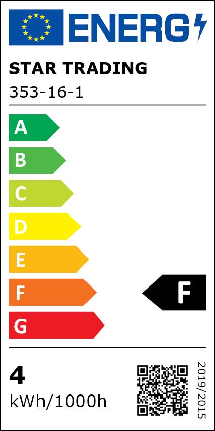 Energielabel der Kalo Lamp Pendelleuchte von Design House Stockholm mit Energieeffizienzklasse F.
