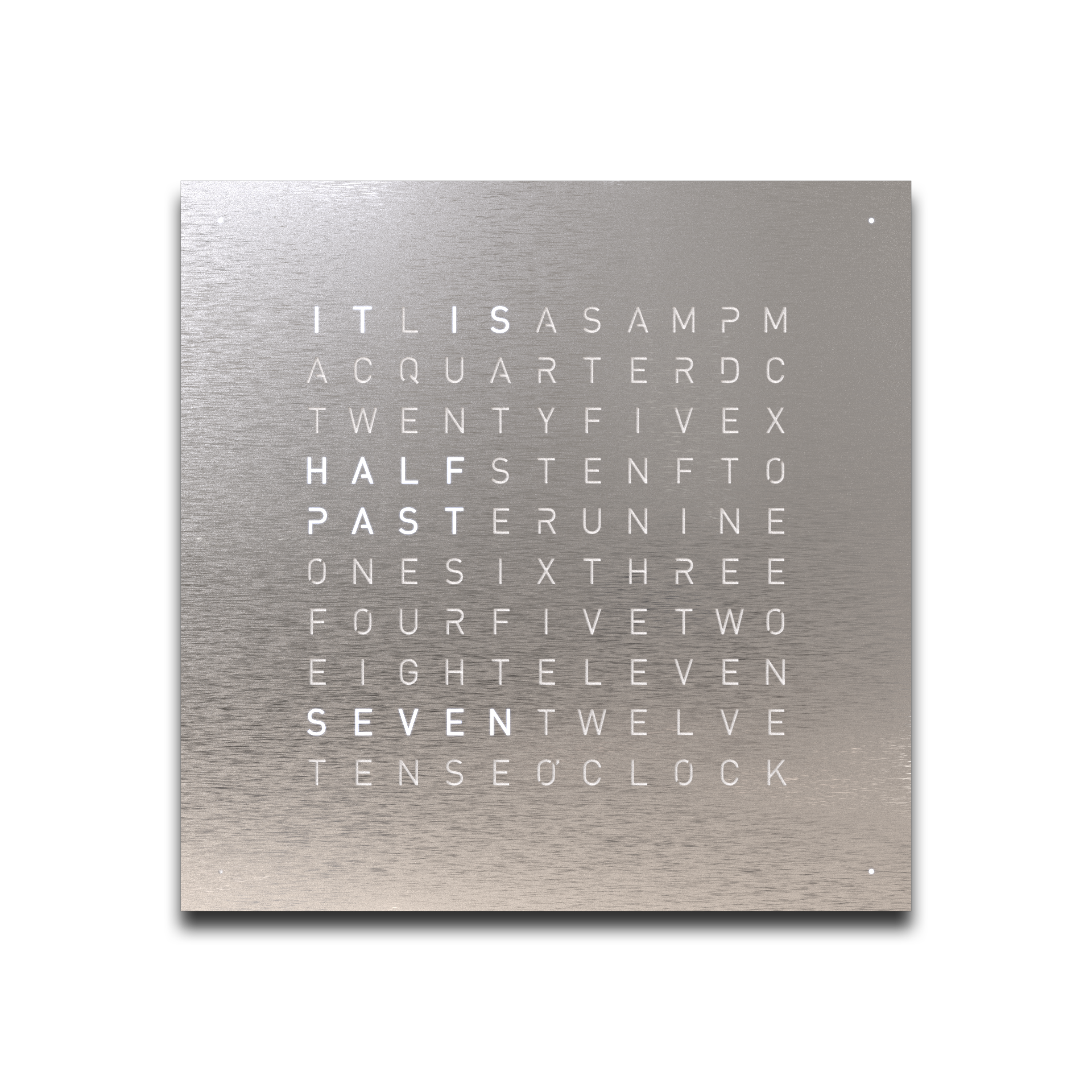 Voorpagina voor Earth 45 wandklok Engels QLOCKTWO