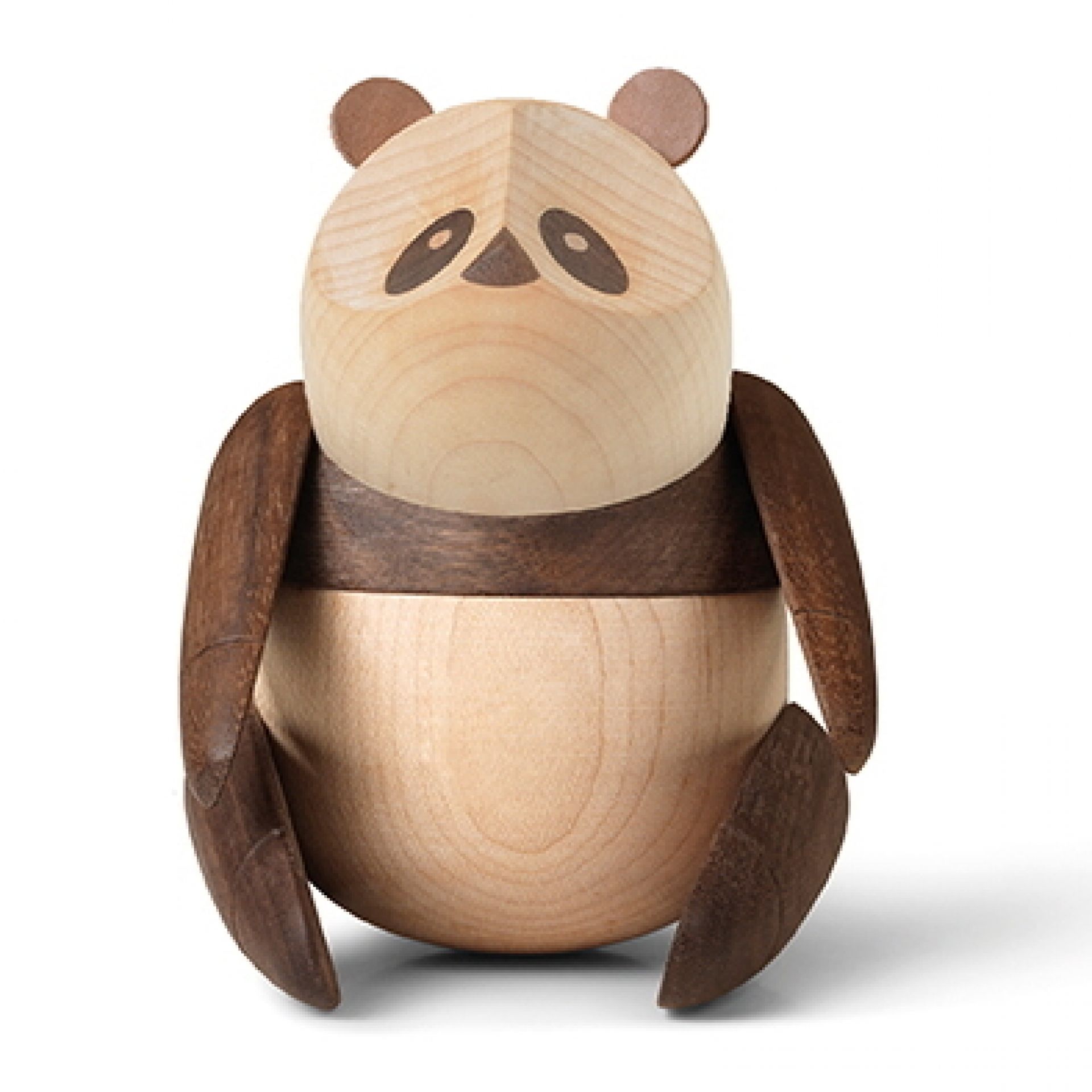 Panda Holzfigur von Architectmade, handgefertigte Holzdeko, Einzelstück für Kinderzimmer und Sammler.