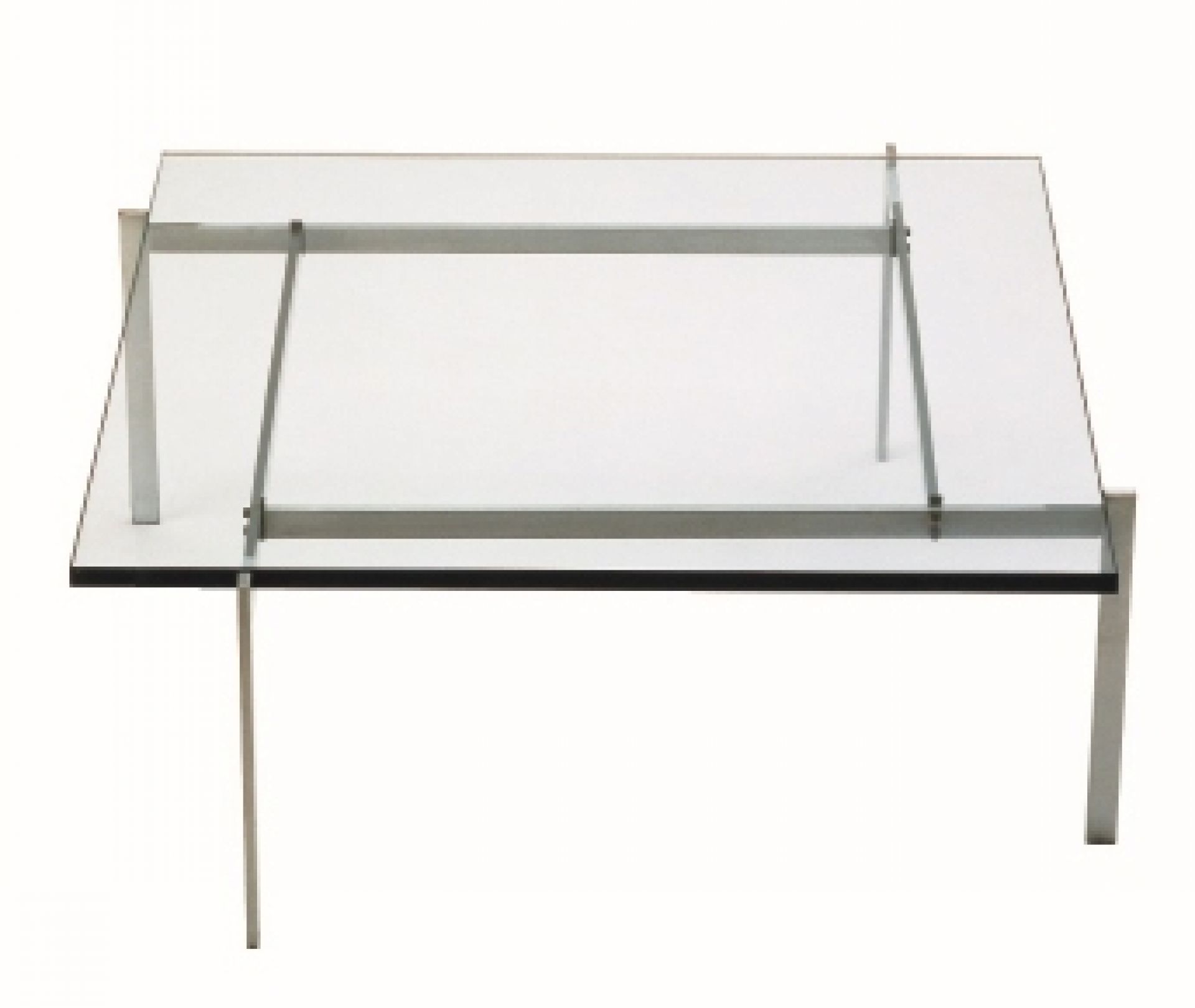 PK 61 Couchtisch von Fritz Hansen mit quadratischer Glasplatte und Stahlgestell, modernes Design.