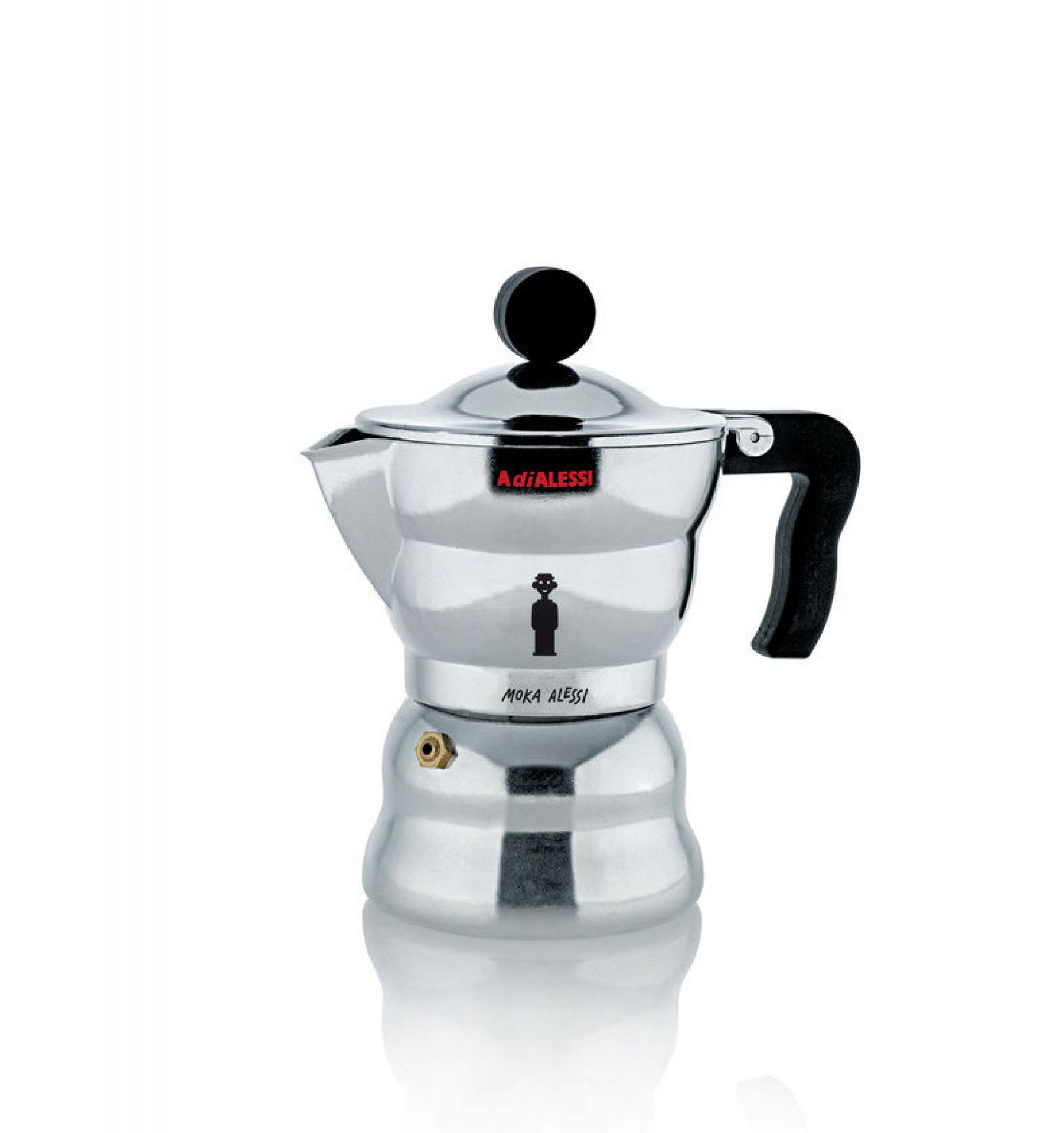 Alessi Moka Espressokocher aus Edelstahl, klassische italienische Kaffeemaschine für aromatischen Espresso zu Hause.