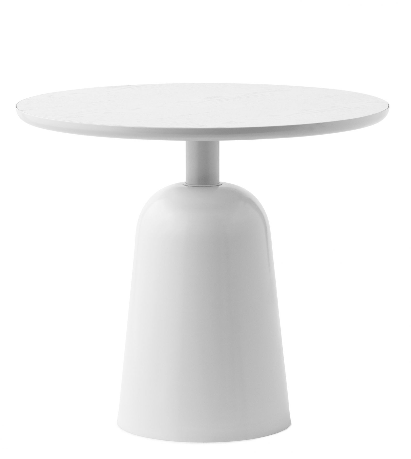 Weißer Normann Copenhagen Turn Table Tisch, runder Beistelltisch für Wohnzimmer und moderne Inneneinrichtung.