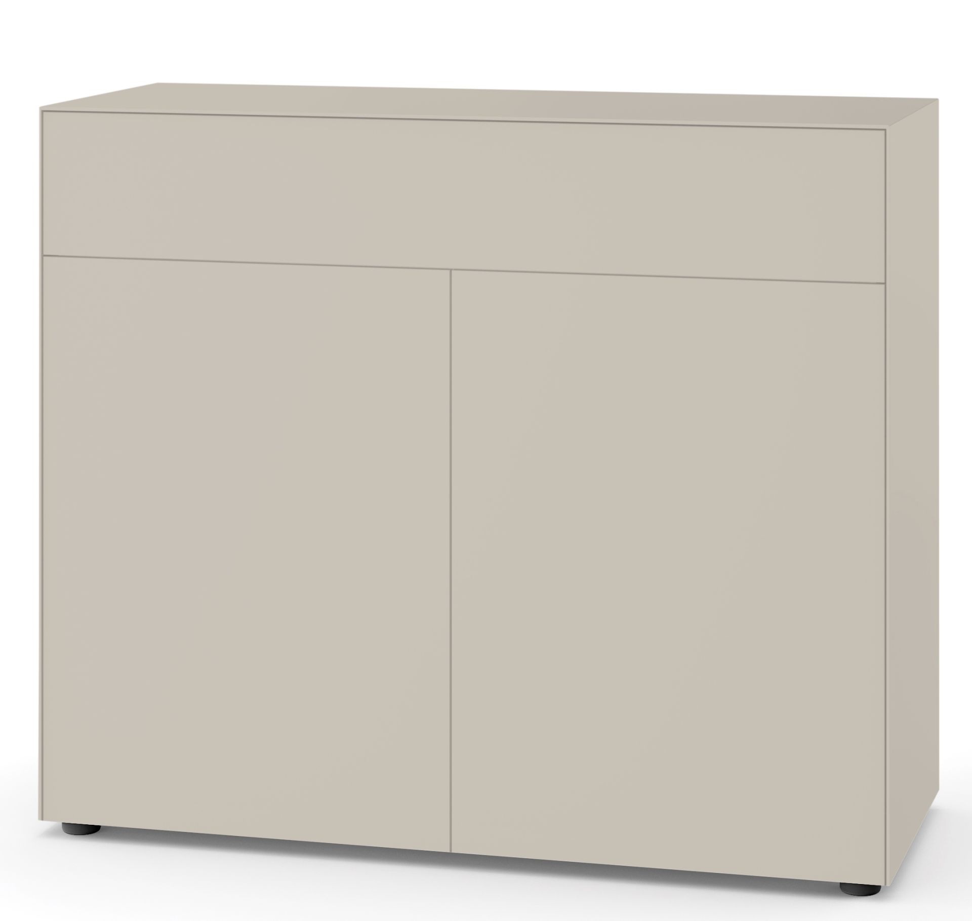 Piure Nex Pur Box Sideboard in Beige mit Tür und Schubkasten für modernes Wohnen.