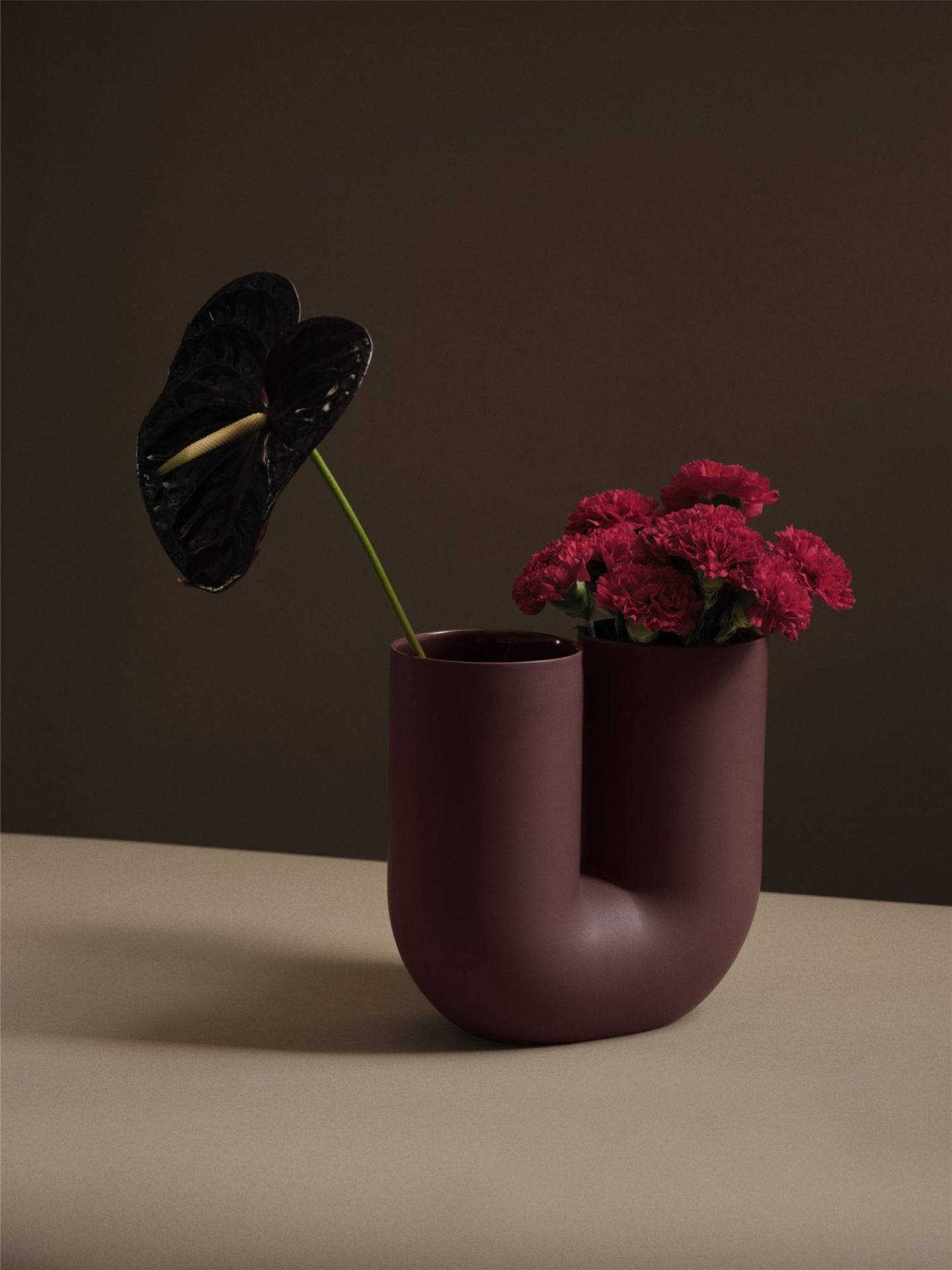 Kink-vaas H 26,3 cm Muuto Dieprood