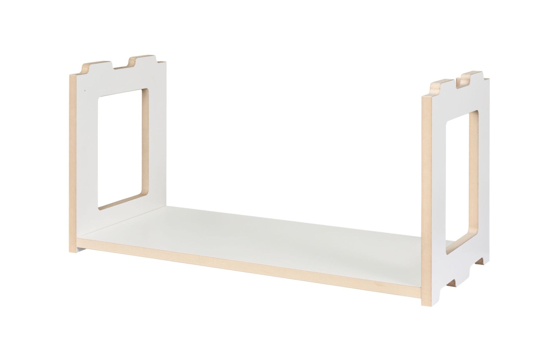 Tojo Hochstaplerregal Anbaumodul Blick, weißes Holzregal für Kinderzimmer, stapelbares Regalsystem für Spielzeug und Bücher.