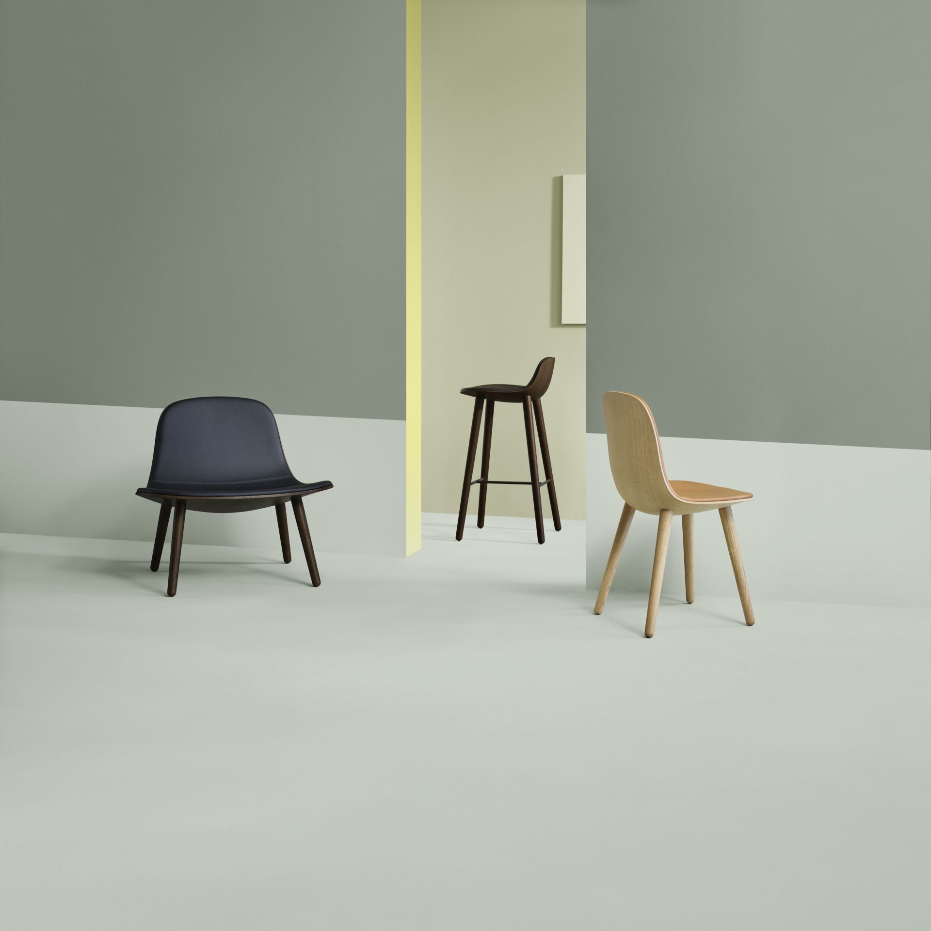 EVA SOLO Abalone Lounge Stuhl aus geräucherter Eiche, moderner Sessel für Wohnzimmer und Lounge.
