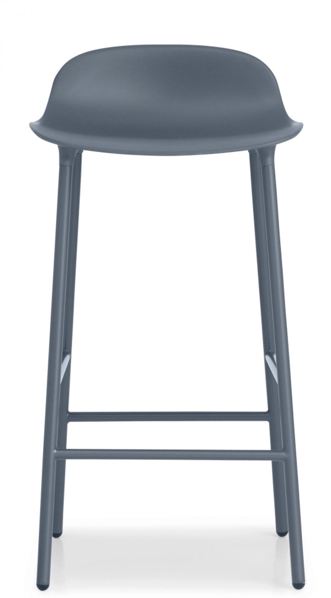 Grauer Form Barhocker von Normann Copenhagen, H 65 cm, Stahlgestell, modernes Design für Küche und Bar.