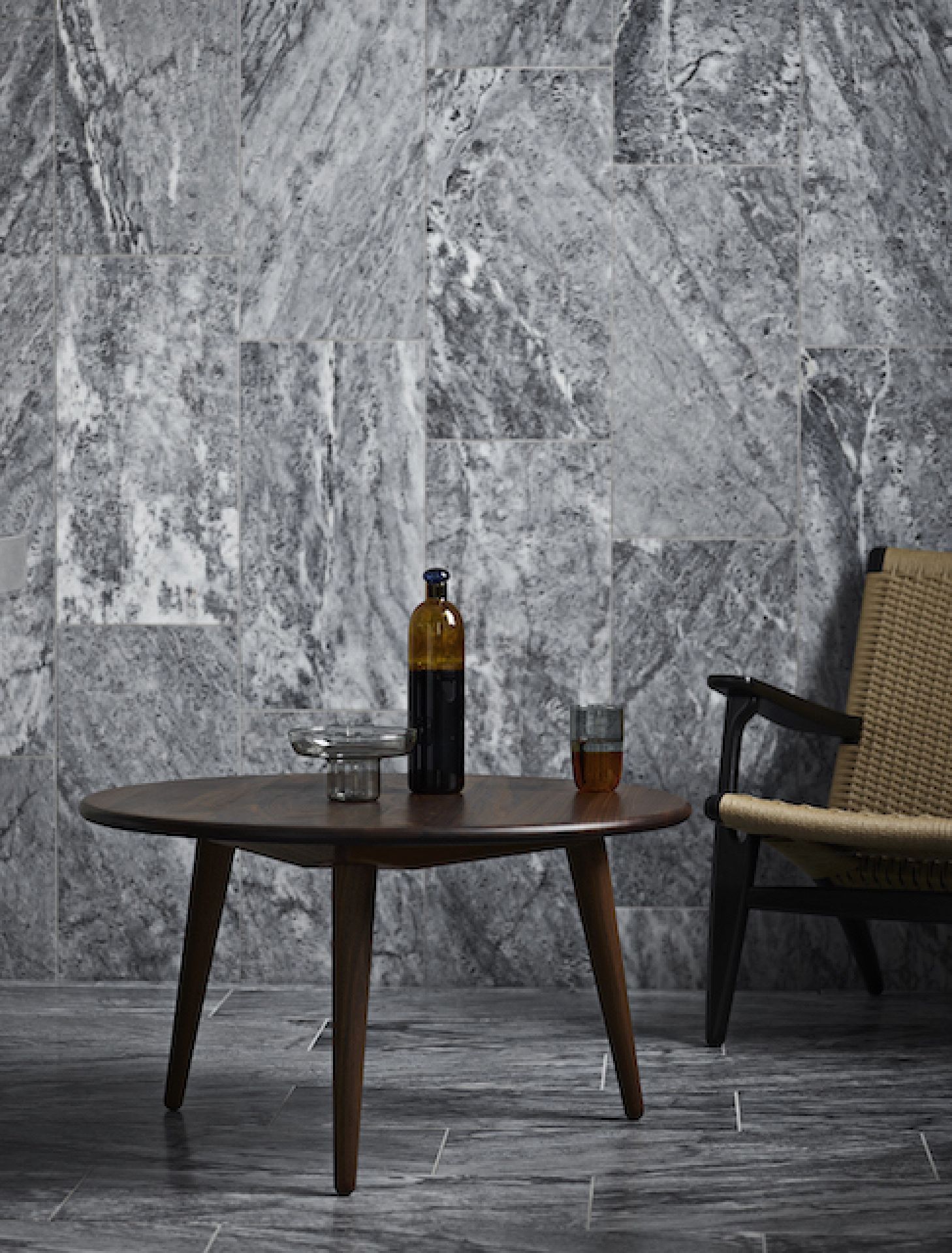 CH25 Lounge Sessel von Carl Hansen & Søn mit Eiche Weißöl und geflochtener Sitzfläche.