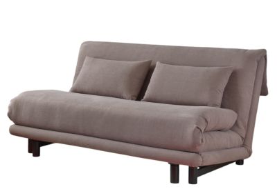 Beige Multy First Schlafsofa von ligne roset mit zwei Keilkissen, 3-Sitzer, für Wohnzimmer.