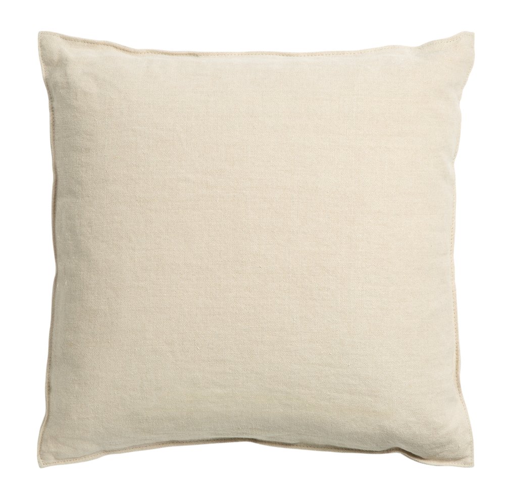 Quadratisches, beiges Kissen, 50x50 cm, von Ethnicraft. Dekokissen für Sofa oder Bett.