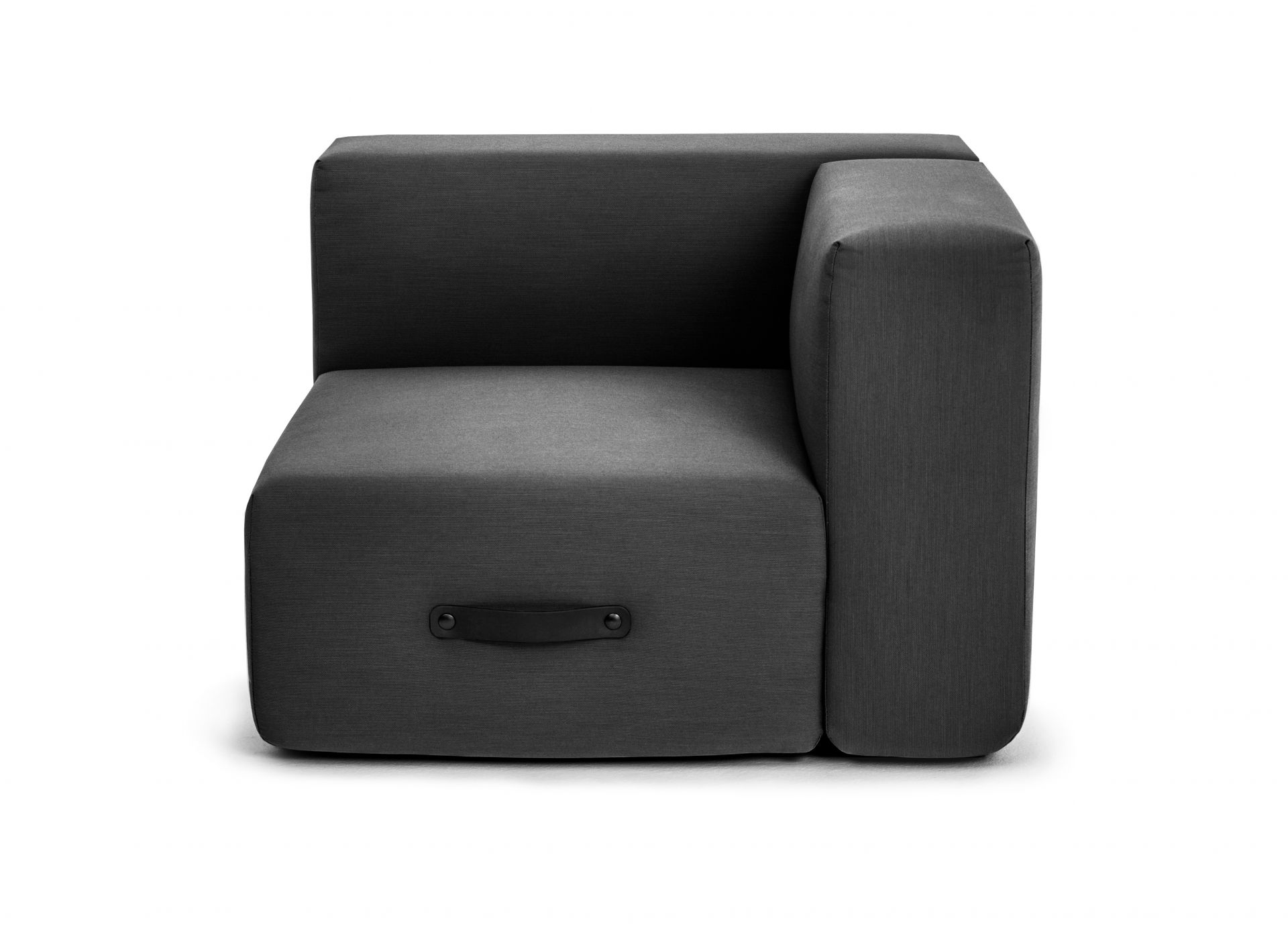 Graues Conmoto Miami Outdoor Sofa Eckmodul für Garten und Terrasse.