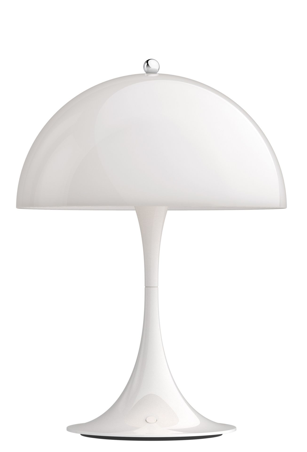 Panthella Portable Tischleuchte von Louis Poulsen, weiße Akku LED Lampe für Innen und Außen.