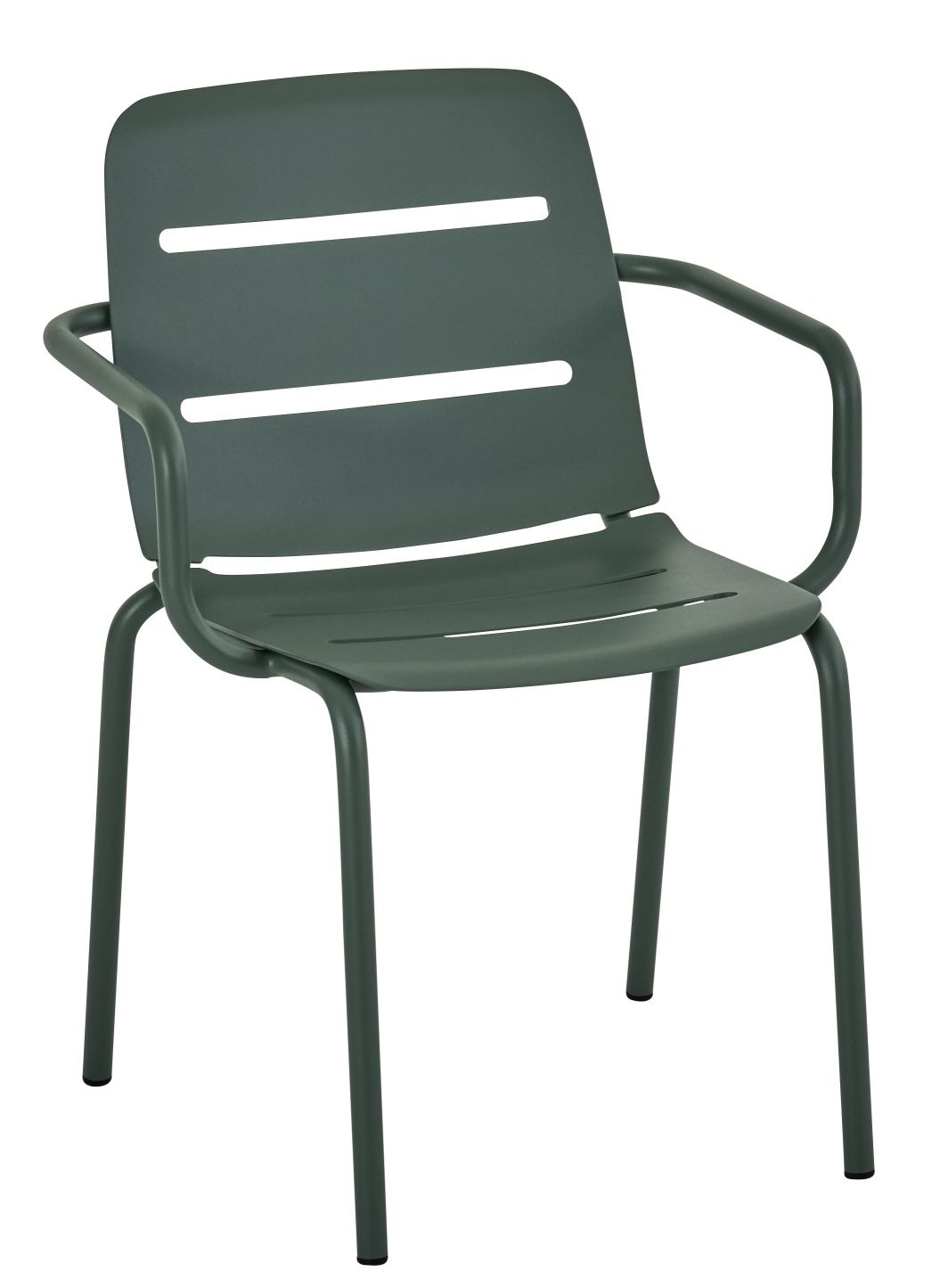 Vapio Sessel von Weishäupl, grüner Outdoor-Sessel mit Armlehnen und schlichtem Design für Garten und Terrasse.