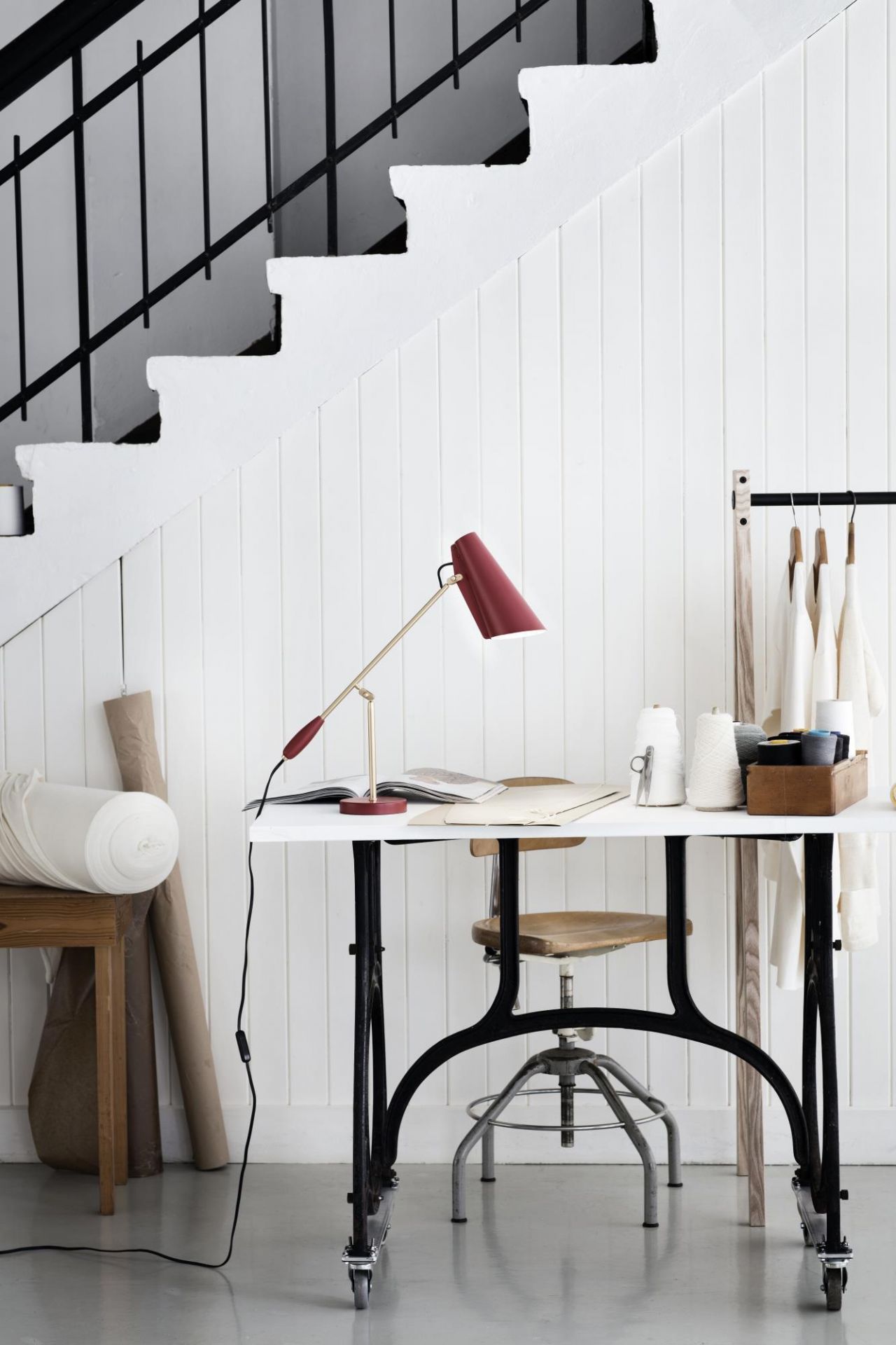 Birdy tafellamp wit / staal Northern
