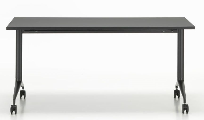 Vitra MedaMorph Klapptisch in Schwarz, ideal als flexibler Arbeitstisch mit Rollen für Büro.