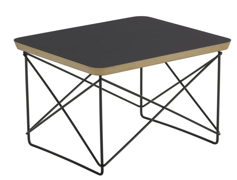 Bijzettafel LTR HPL zwart Vitra, staaldraad met zwarte poedercoating