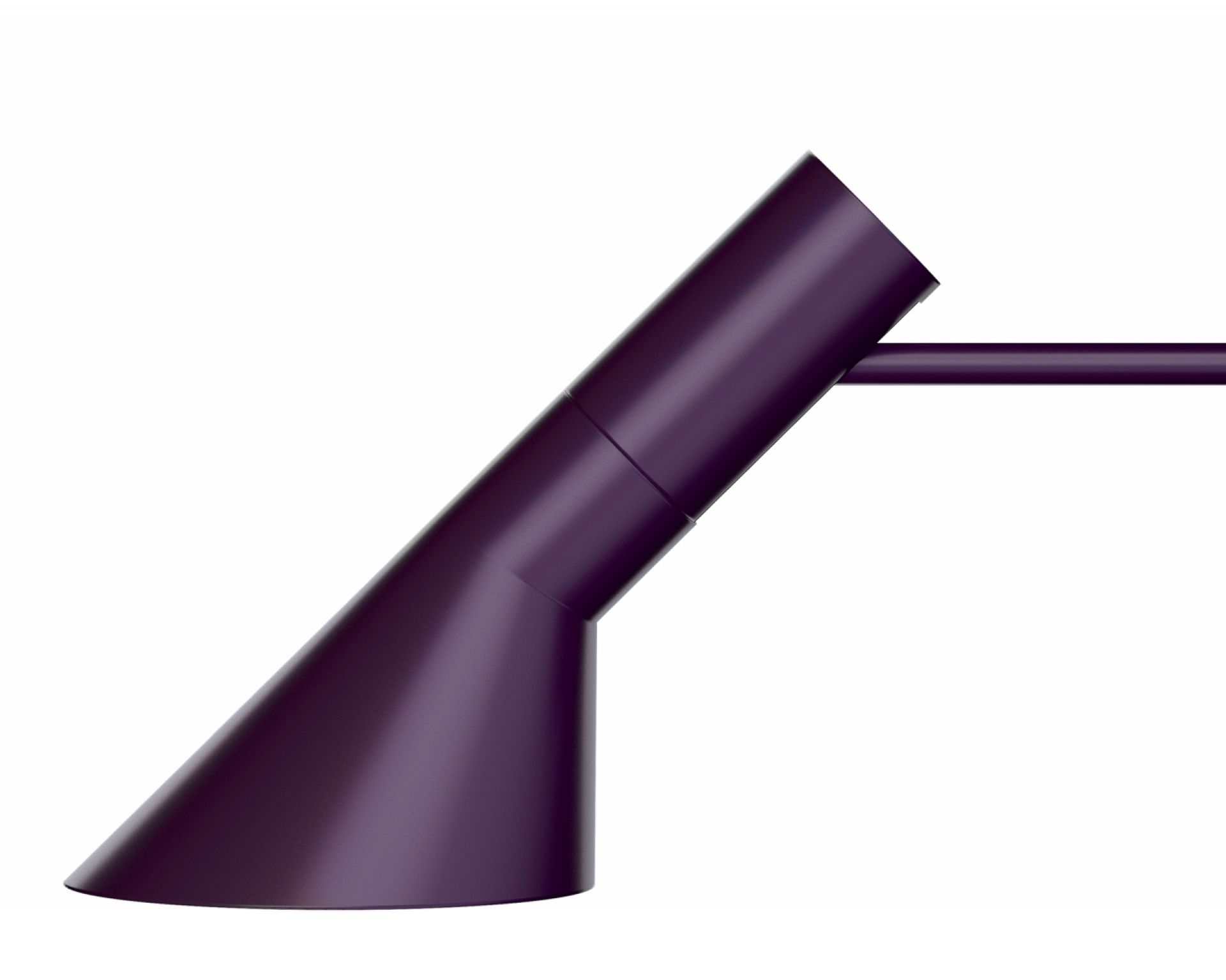 Nahaufnahme der violetten AJ Wandleuchte von Louis Poulsen, modernes Design für stilvolle Innenbeleuchtung.