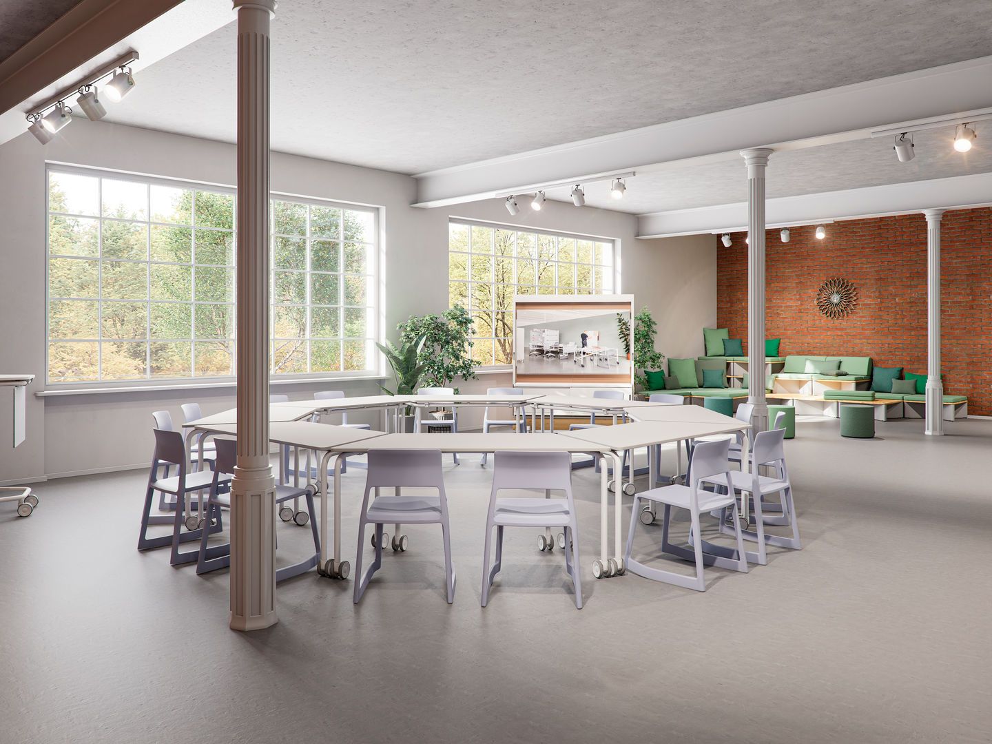Vitra-vergadertafel tijdens de scoutingtop