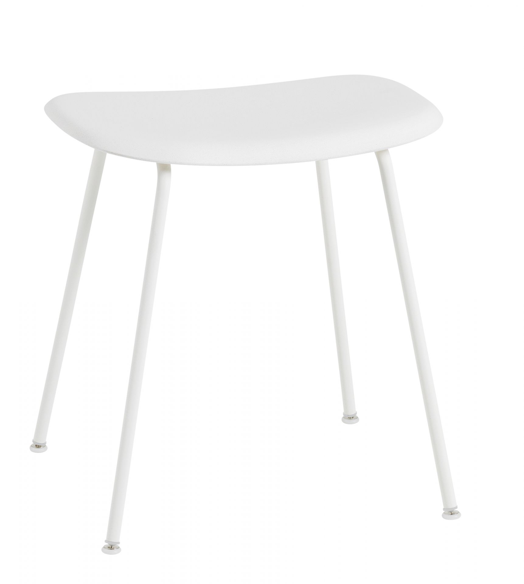 Weißer Fiber Stool Hocker von Muuto mit vier Beinen und minimalistischem Design.