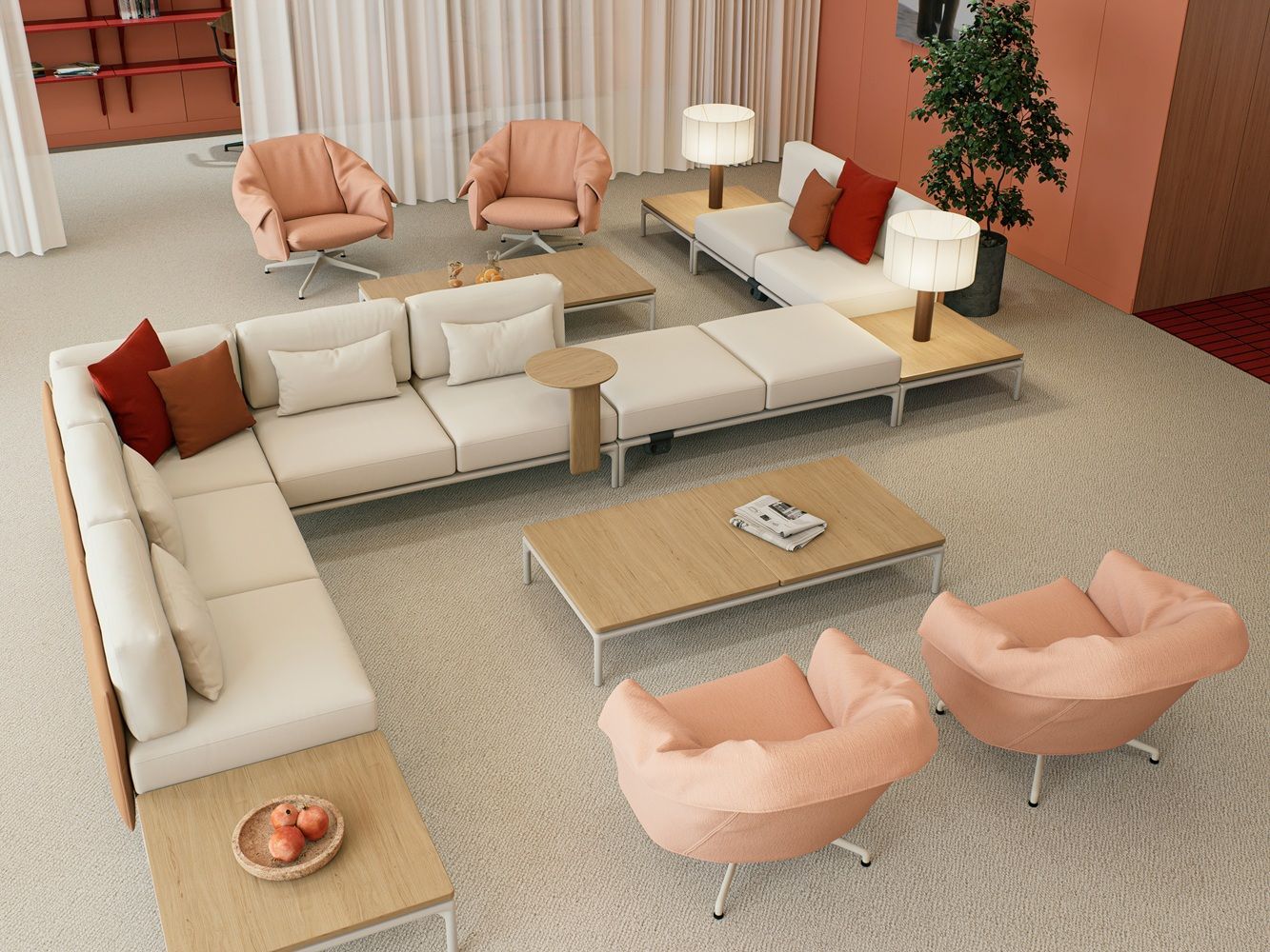 Bascule Lowback Fauteuil met voetenbankje Vitra