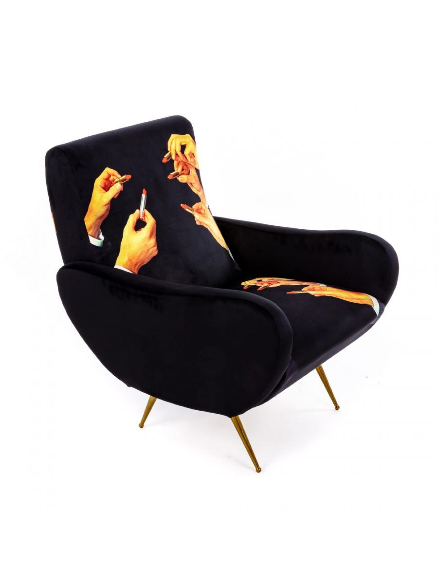 Toiletpaper-fauteuil Lipsticks zwart Seletti