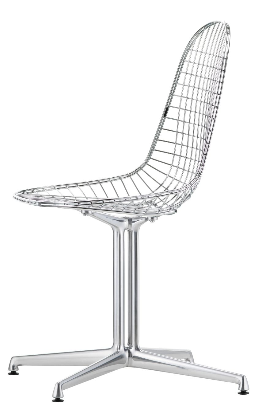 Vitra DKL Wire Chair, ungepolsterter Design Stuhl aus verchromtem Stahl, modernes Möbelstück für Wohnzimmer.