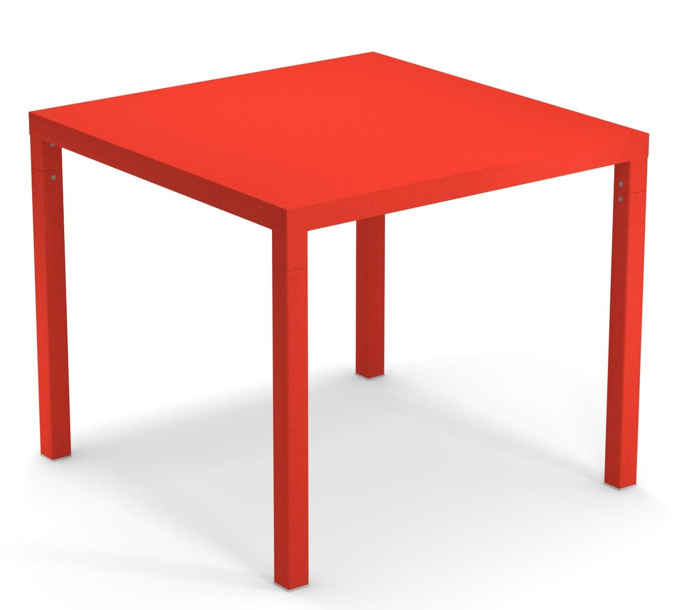 Roter Nova Tisch Outdoor von Emu, quadratisch, aus Metall für Garten und Terrasse.