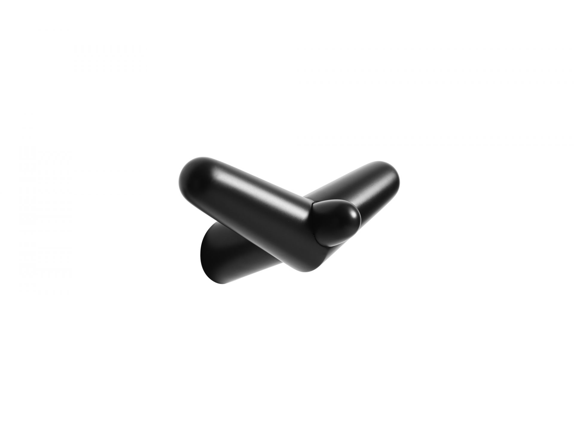 Schwarzer Tail Wing Haken aus lackierter Birke, modernes Design für stilvolle Aufbewahrung.
