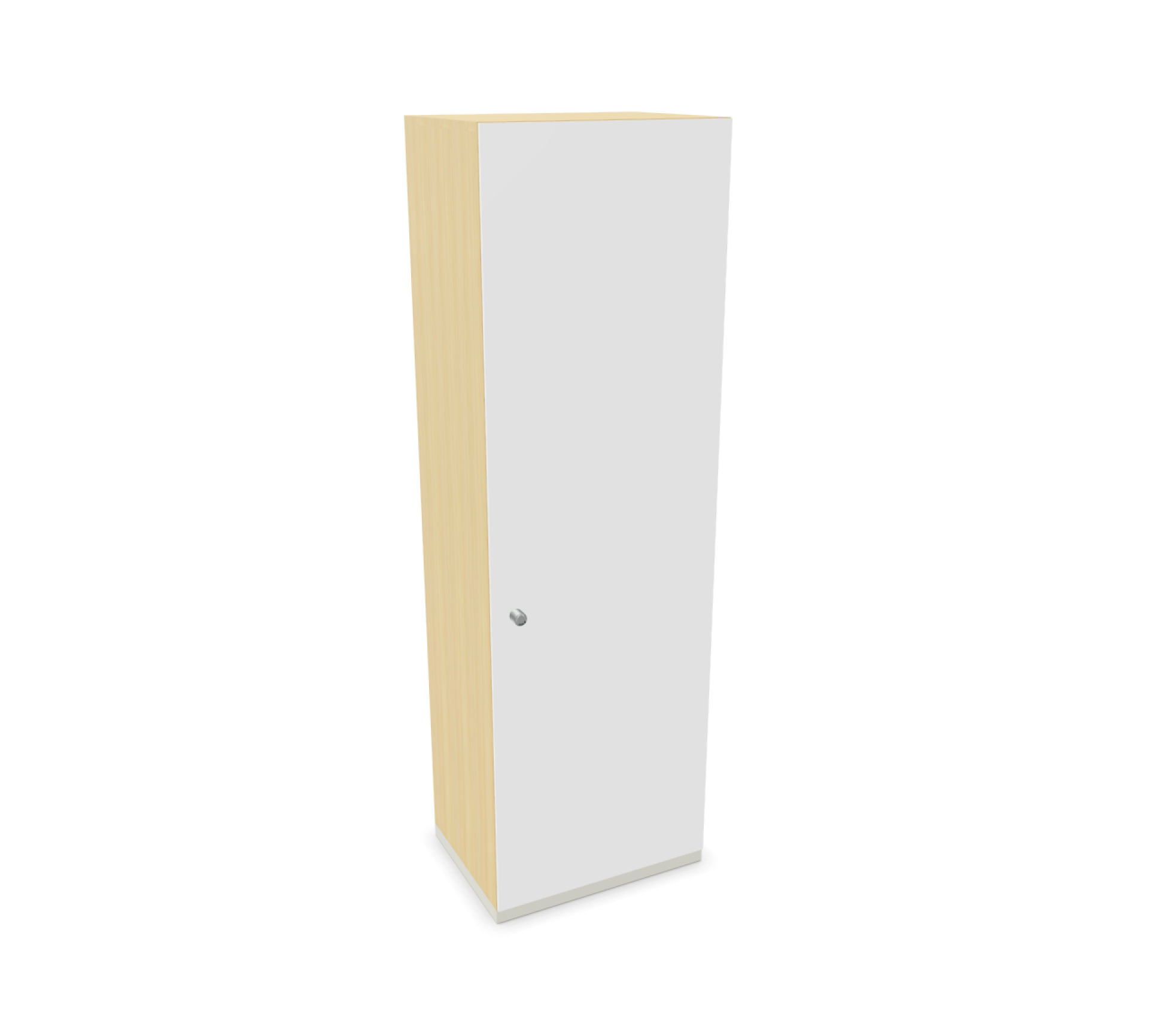 Steelcase Share It Drehtürenschrank: Büroschrank mit einer weißen Tür und hellem Holzdekor.