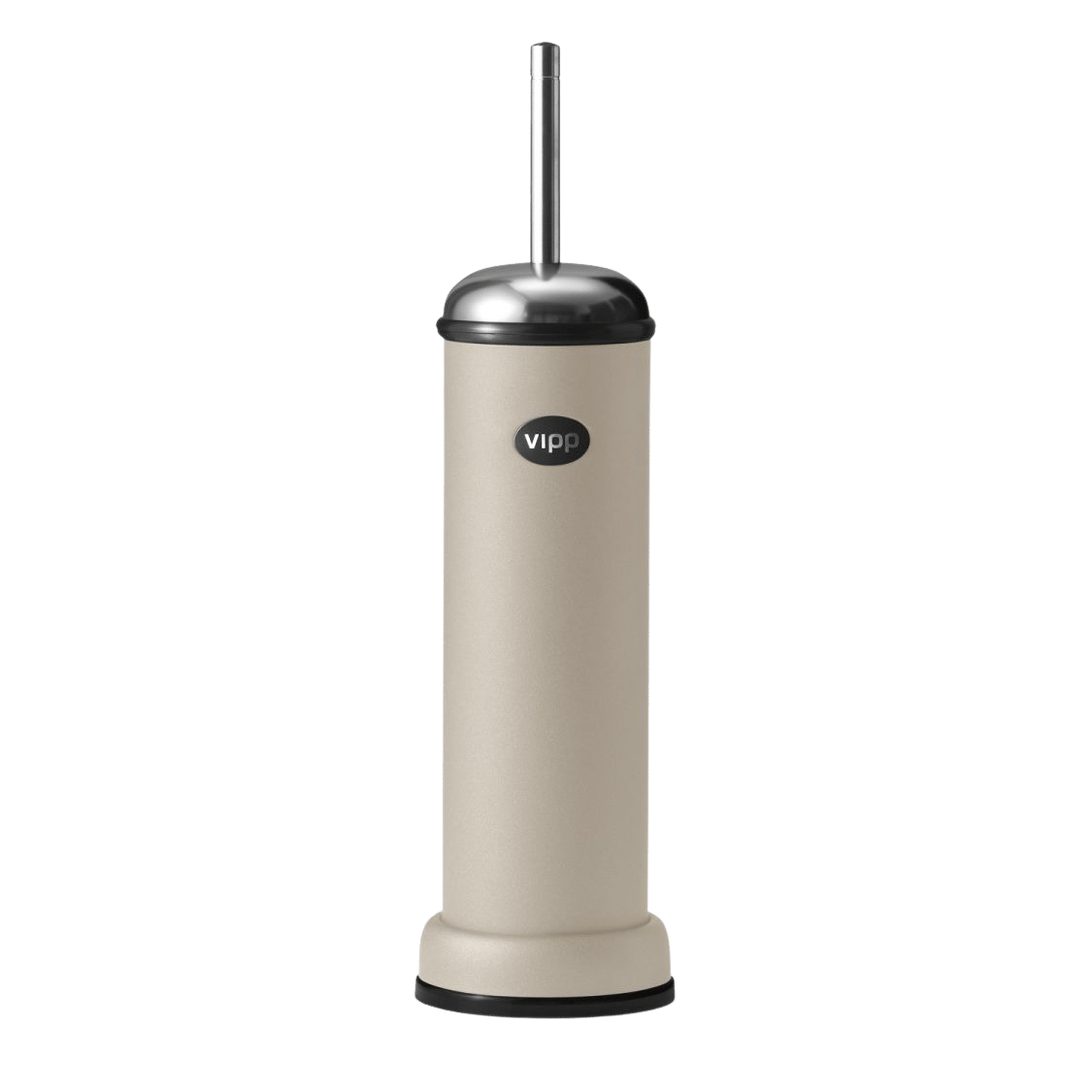 Beige Vipp WC-Bürste mit Edelstahl-Details für moderne Badezimmer, hochwertige Klobürste für stilvolle Badreinigung.