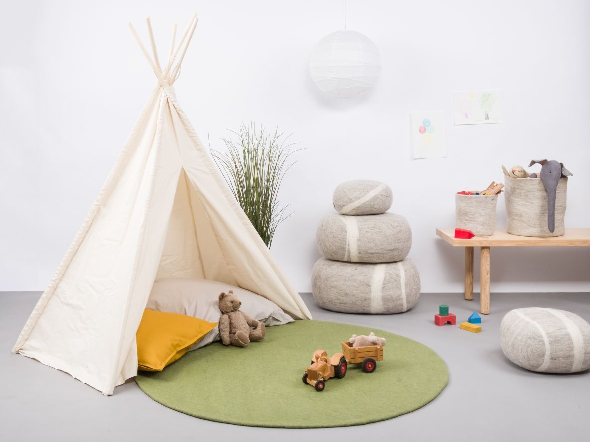 Mono rond vilten tapijt Ø 160 cm myfelt