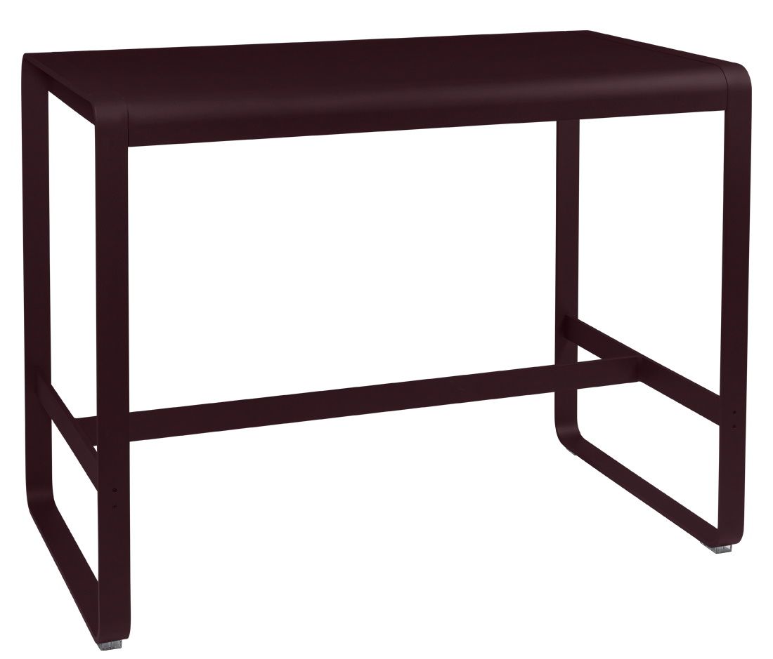 Bellevie hoher Tisch von Fermob für den Außenbereich, moderner Stehtisch in Aubergine, ideal für Garten und Terrasse.