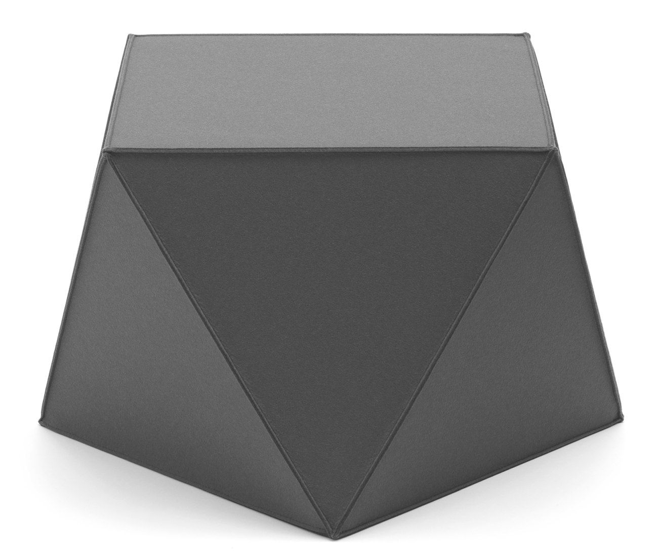 Grauer Diamond Sitzhocker von HEY-SIGN by BWF Group, moderner Filzhocker für Wohnzimmer und Büro.