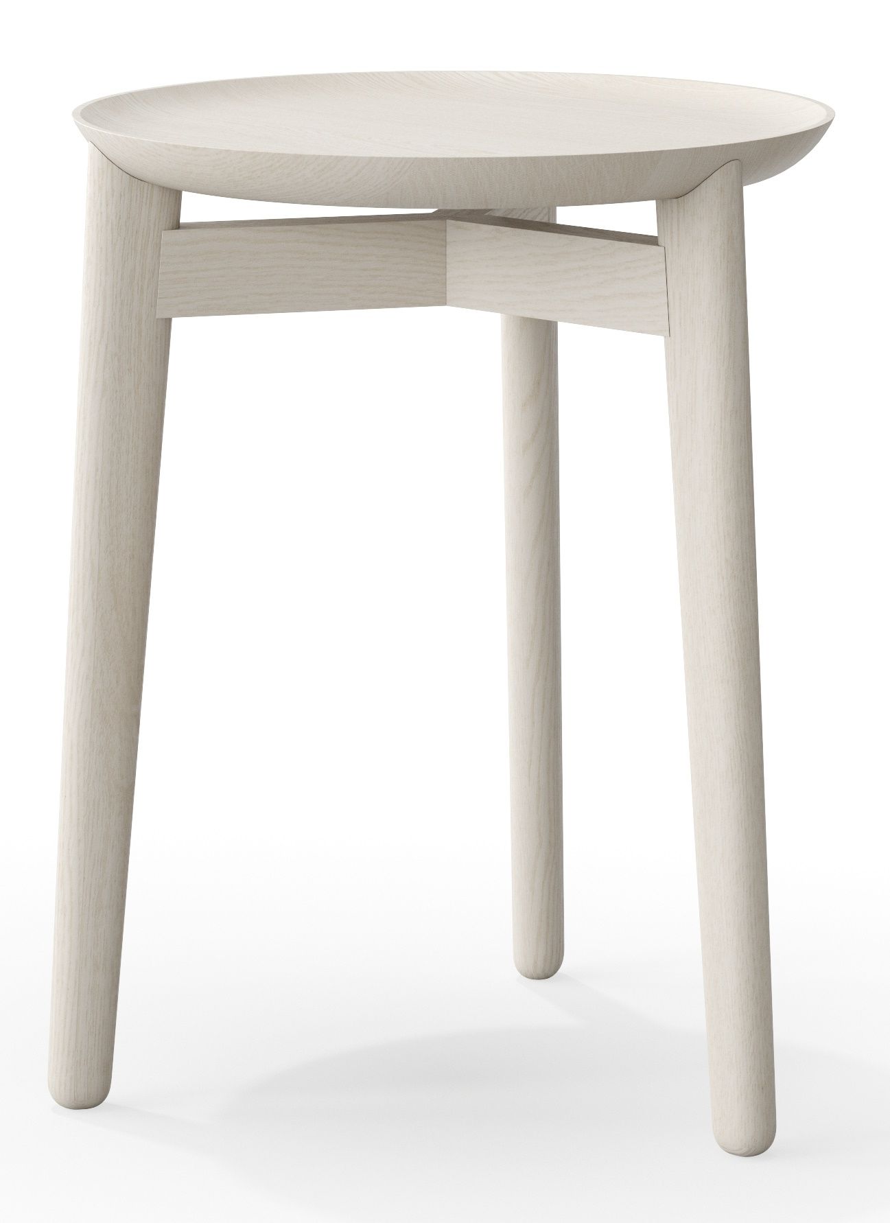 Plaisir Beistelltisch von Zeitraum, H 46 cm, aus hellem Holz, rund, minimalistisches Design.