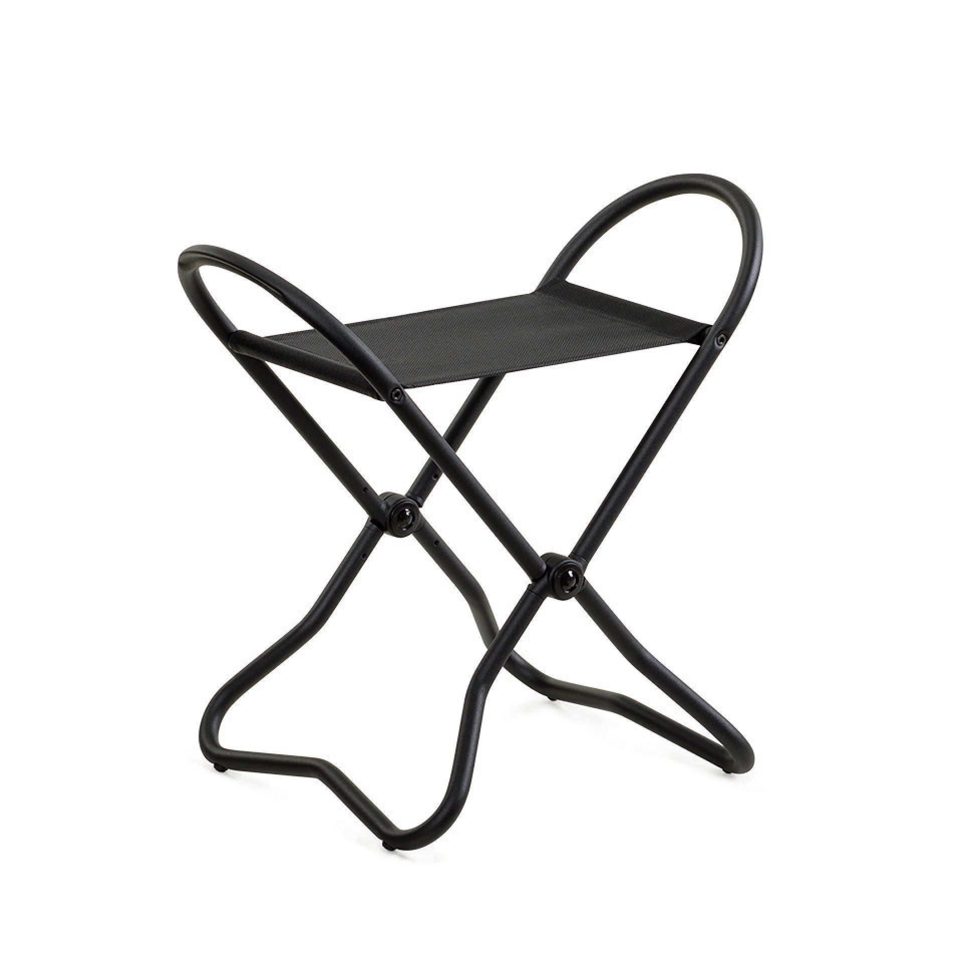 Schwarzer Lectus Klapphocker im Chicago Design: Praktischer, leichter Hocker für Camping, Garten oder Zuhause.